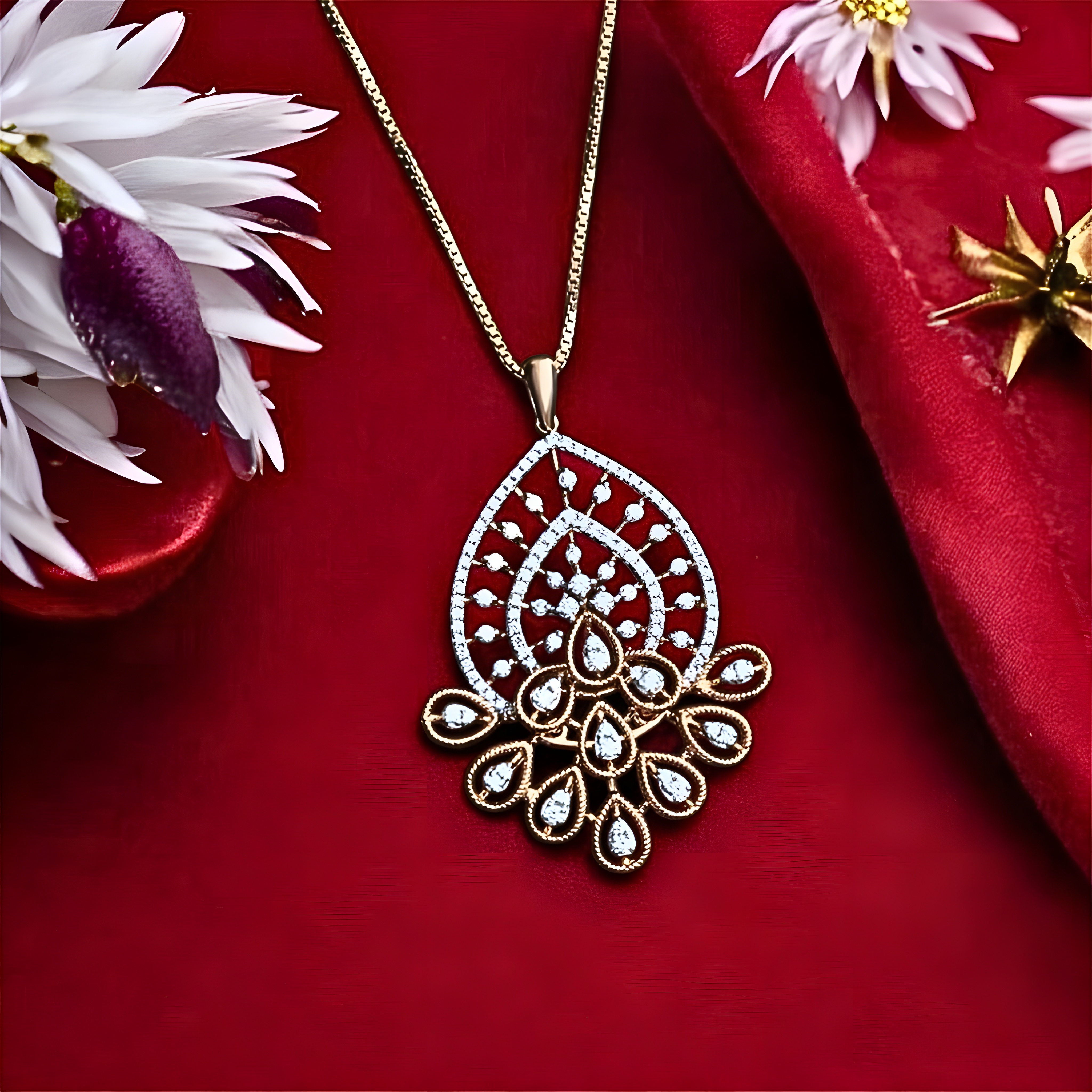 Radiant Teardrop: Lab-Grown Diamond Pendant