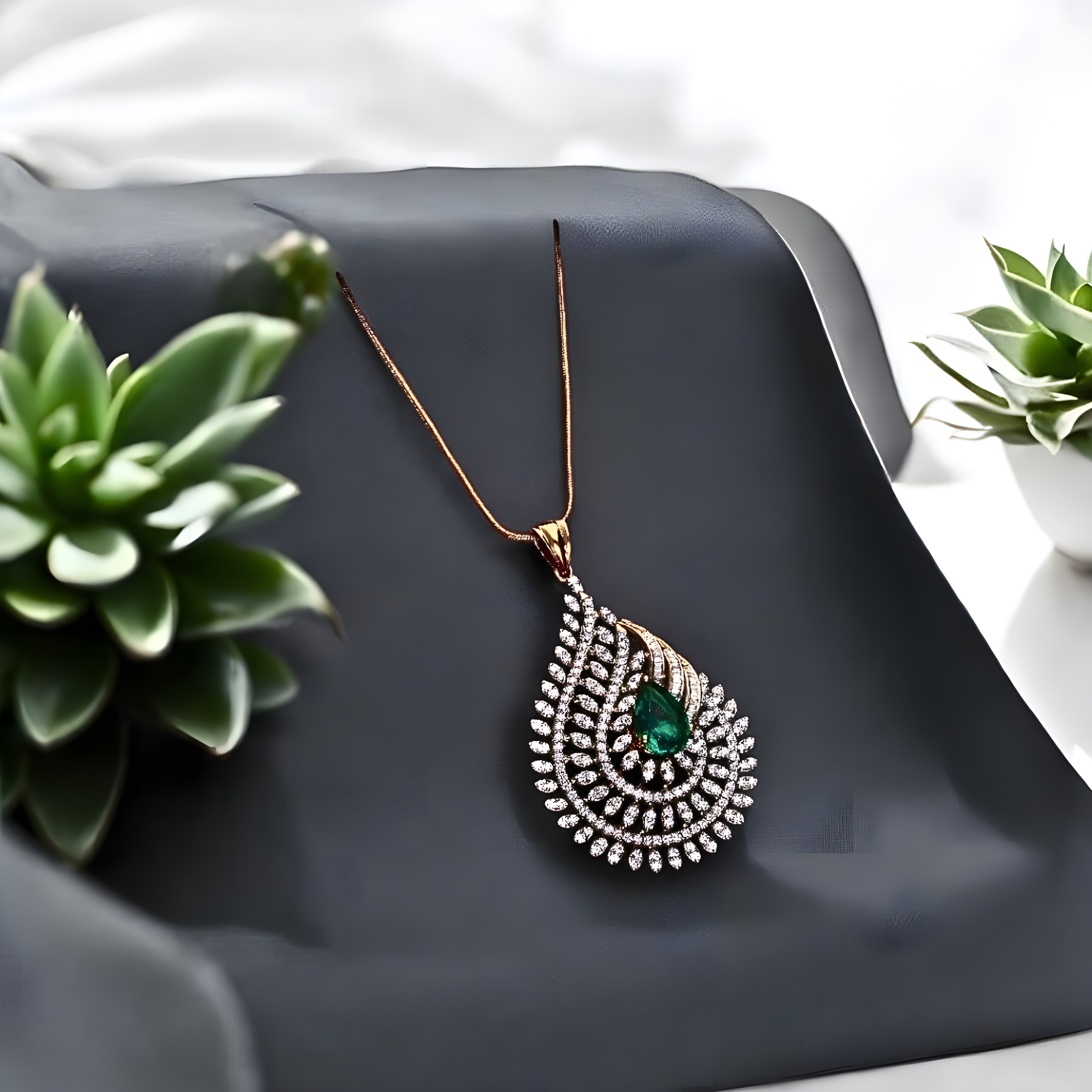 Radiant Emerald Drop Lab-Grown Diamond Pendant
