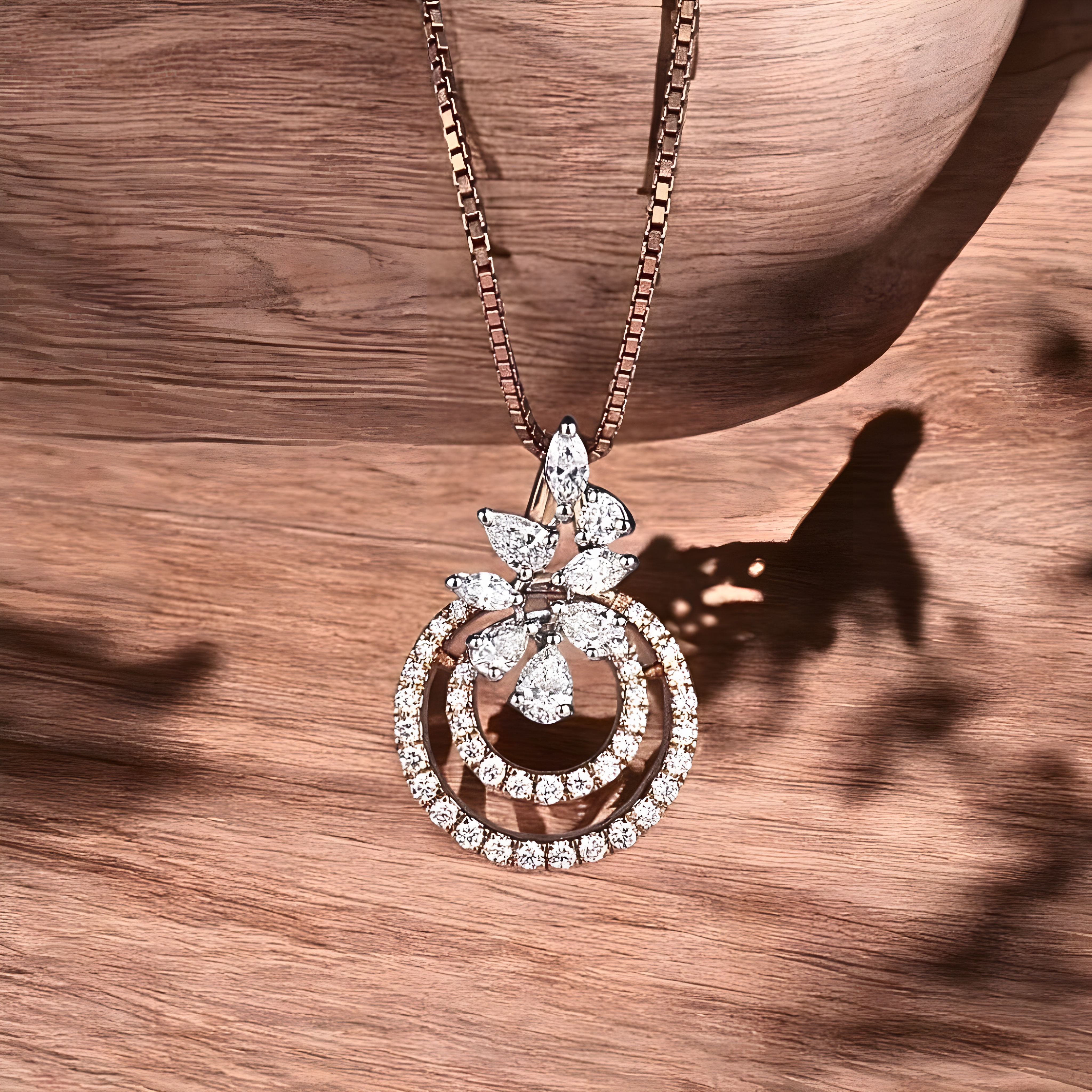 Floral Harmony Pendant: Lab-Grown Diamond