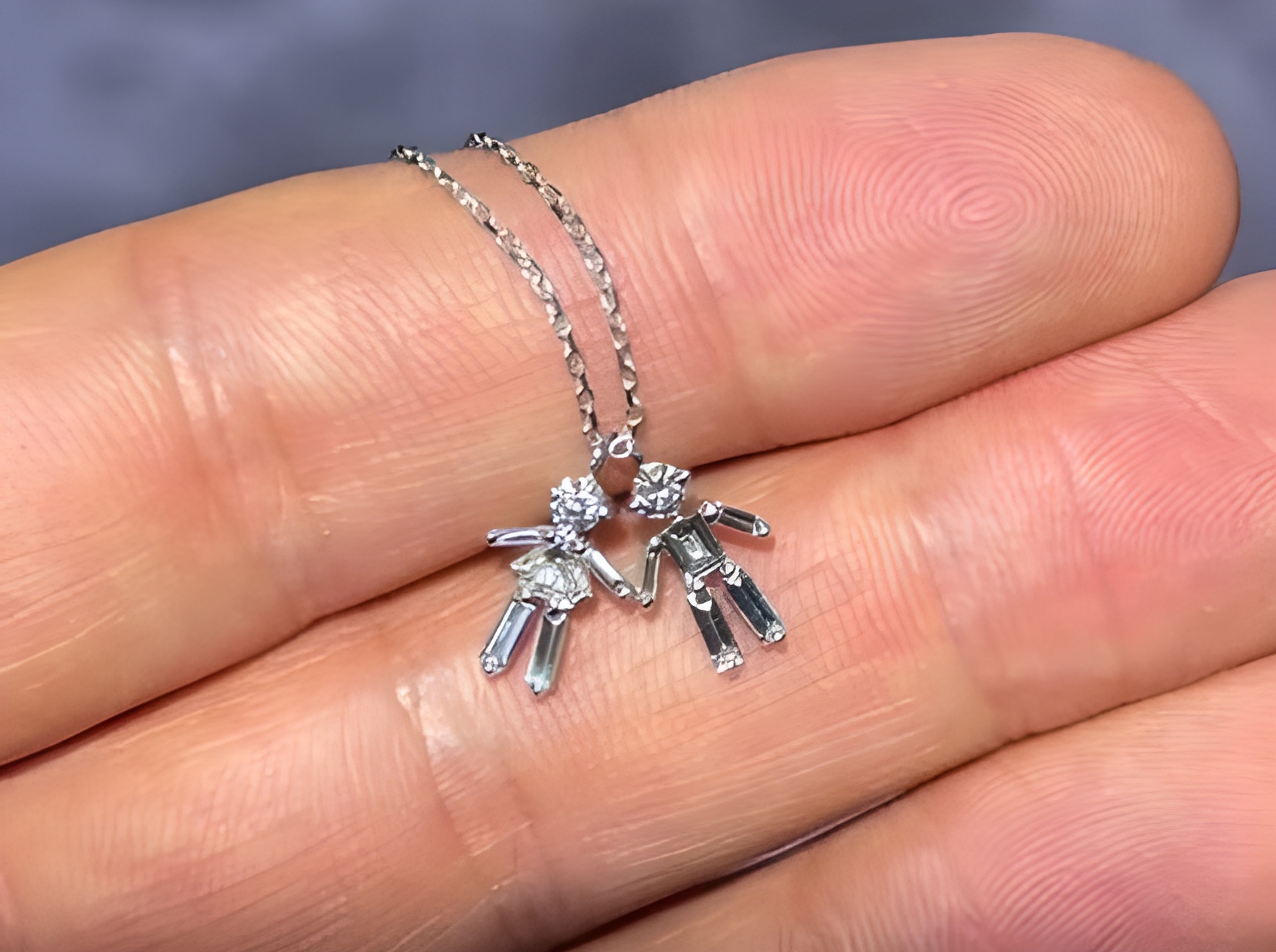 Silver Couple Charm Pendant