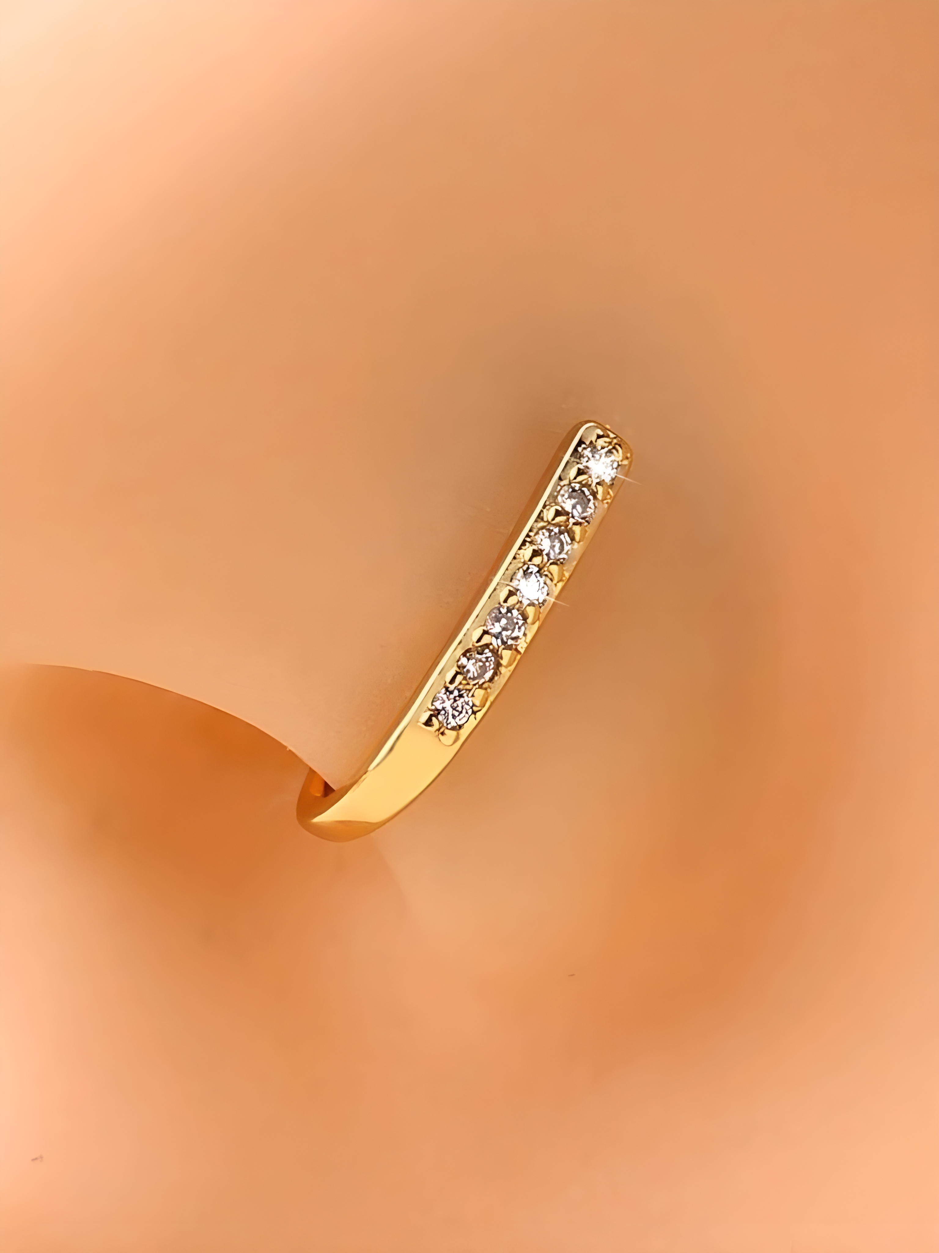 Gold Nose Ring with Lab Diamonds