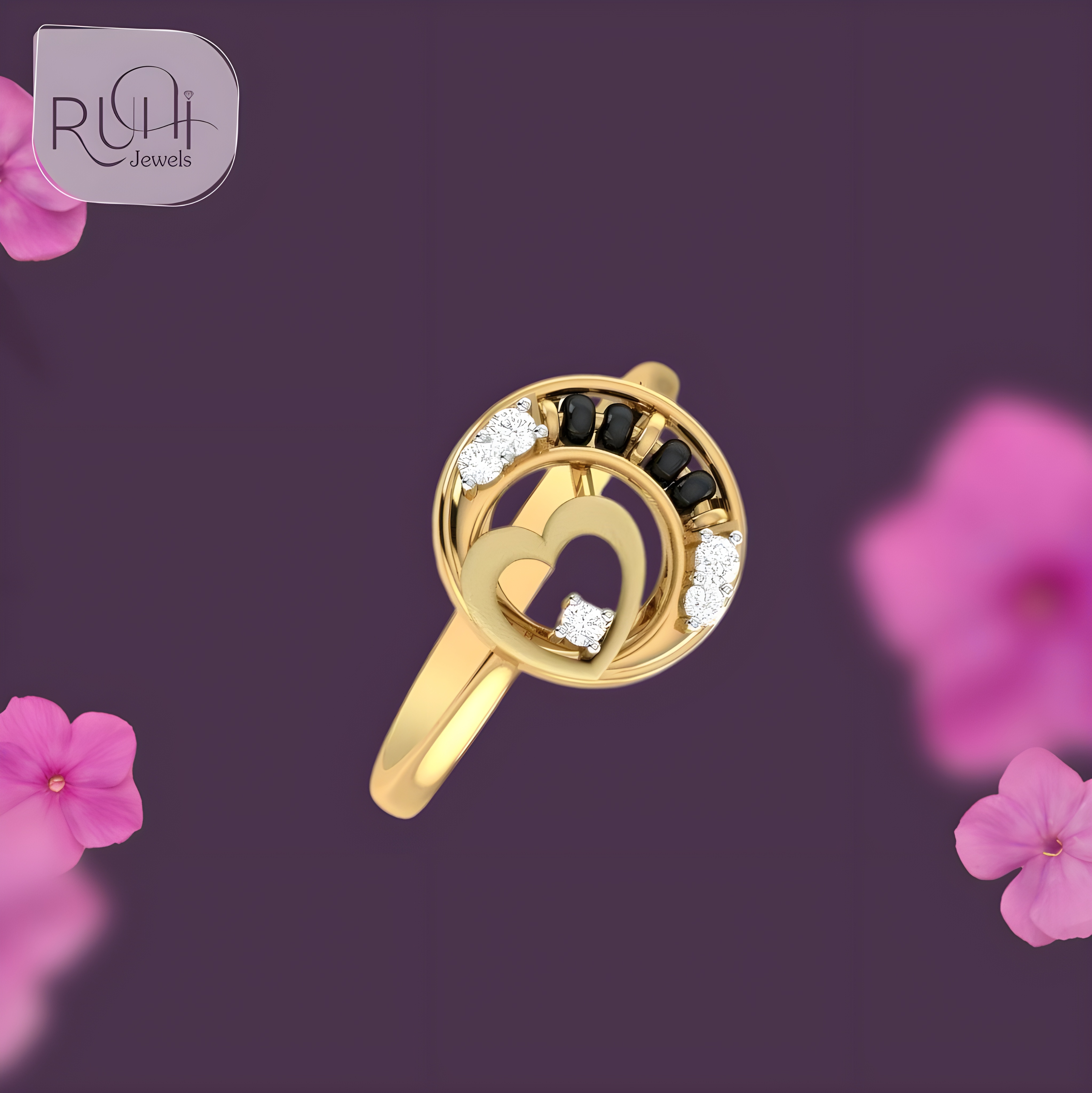 Circle of Love – Mangalsutra Ring with Heart Detail