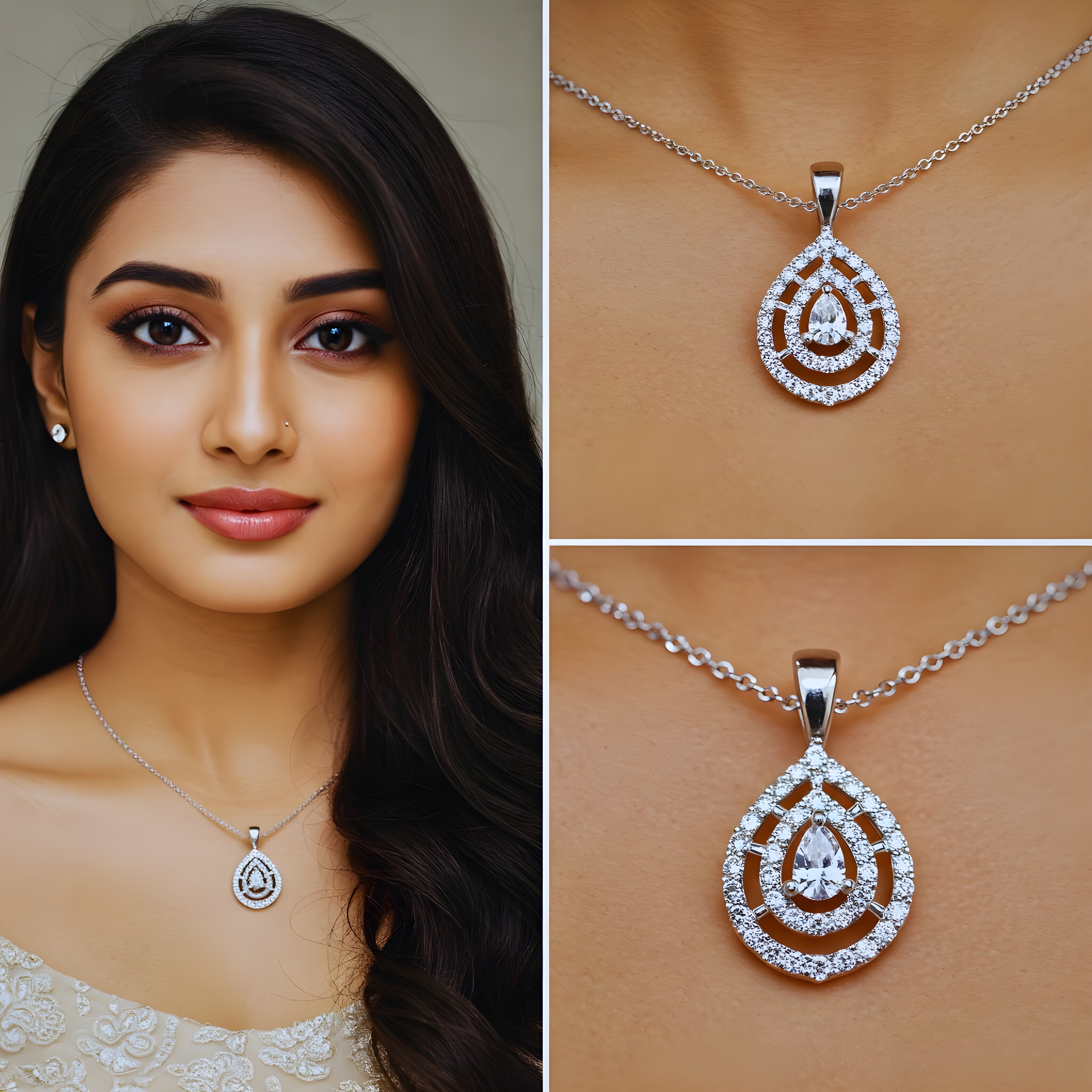 Eternal Glow: Lab-Grown Diamond Teardrop Pendant