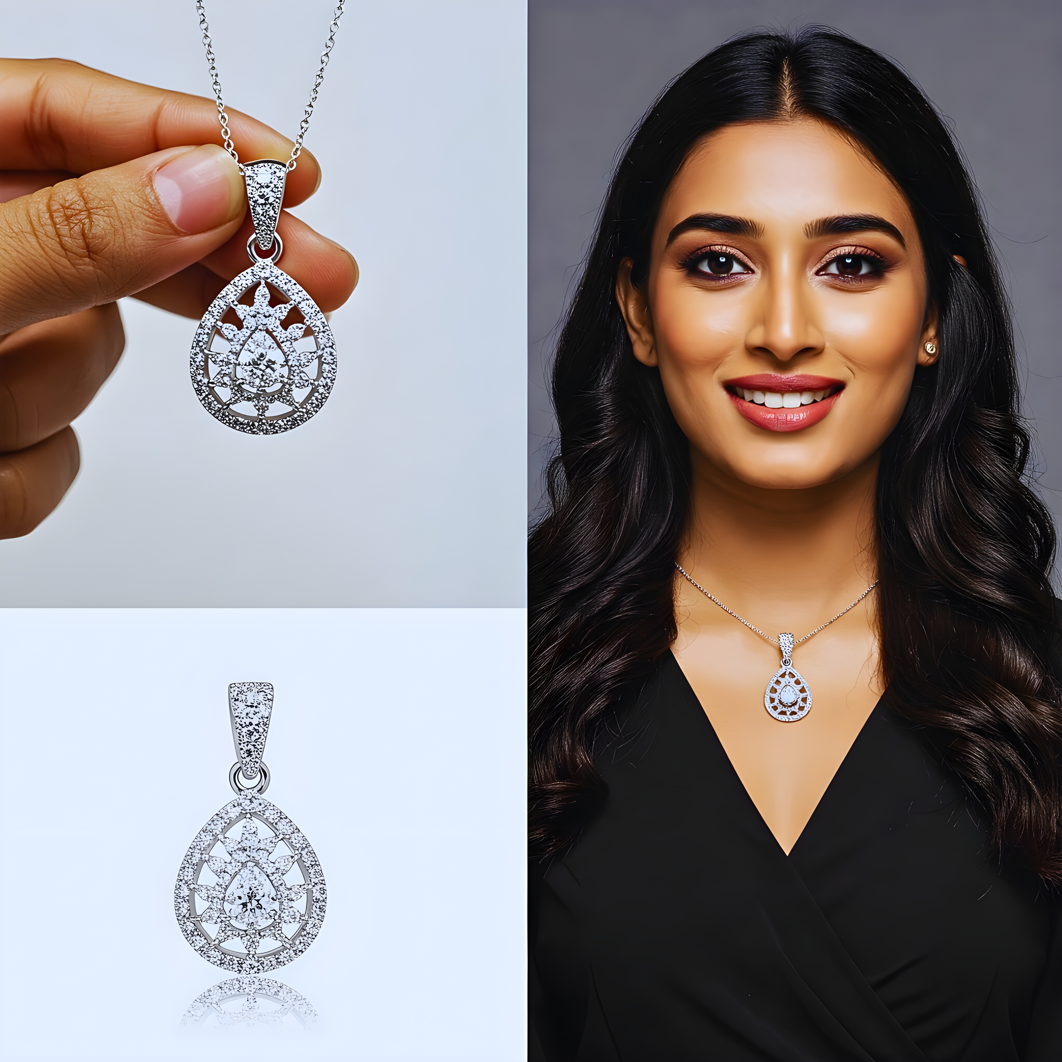 Regal Teardrop: Lab-Grown Diamond Pendant