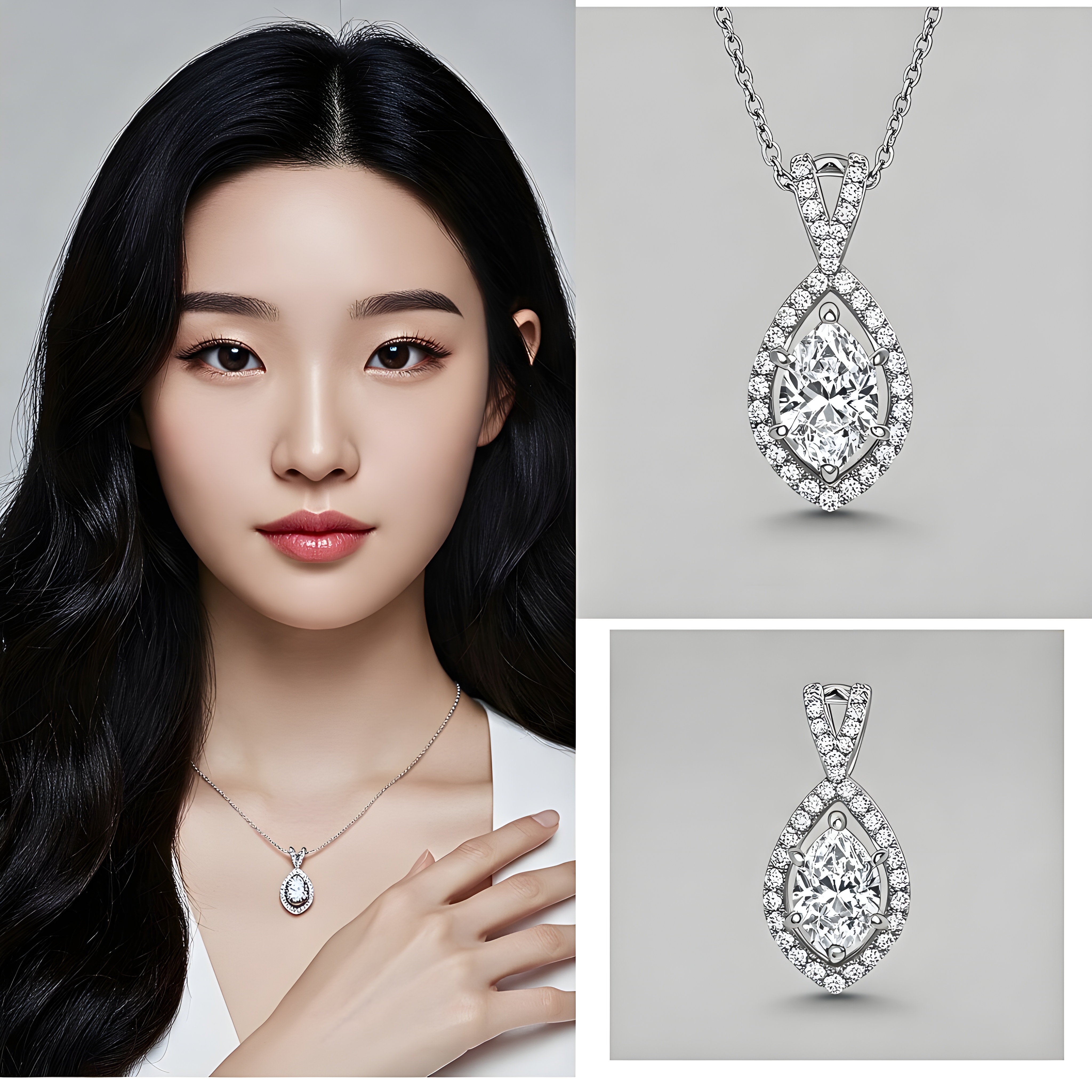 Classic Teardrop Pendant with Lab-Grown Diamonds