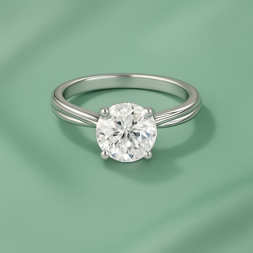 Timeless Sparkle: Round Lab-Grown Diamond Solitaire Ring