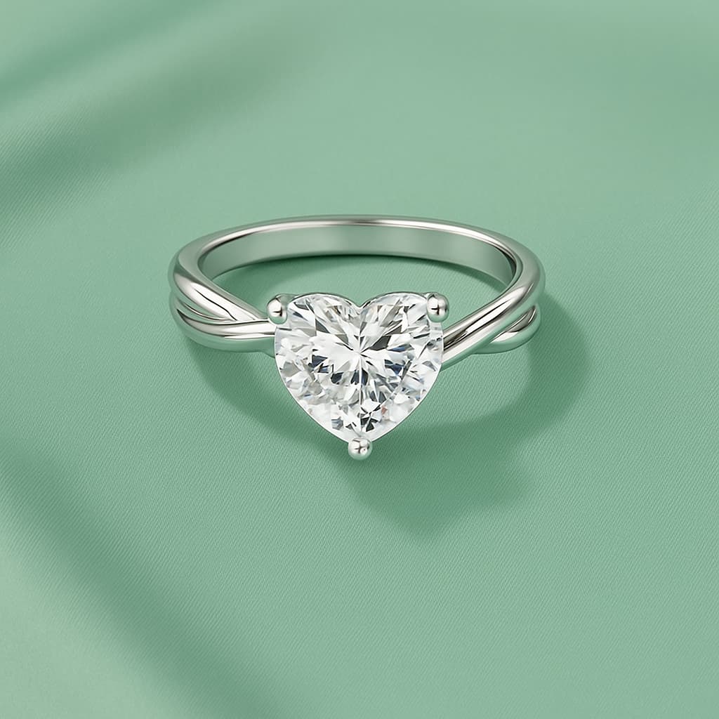 Forever in Heart: Heart-Shaped Lab-Grown Diamond Ring