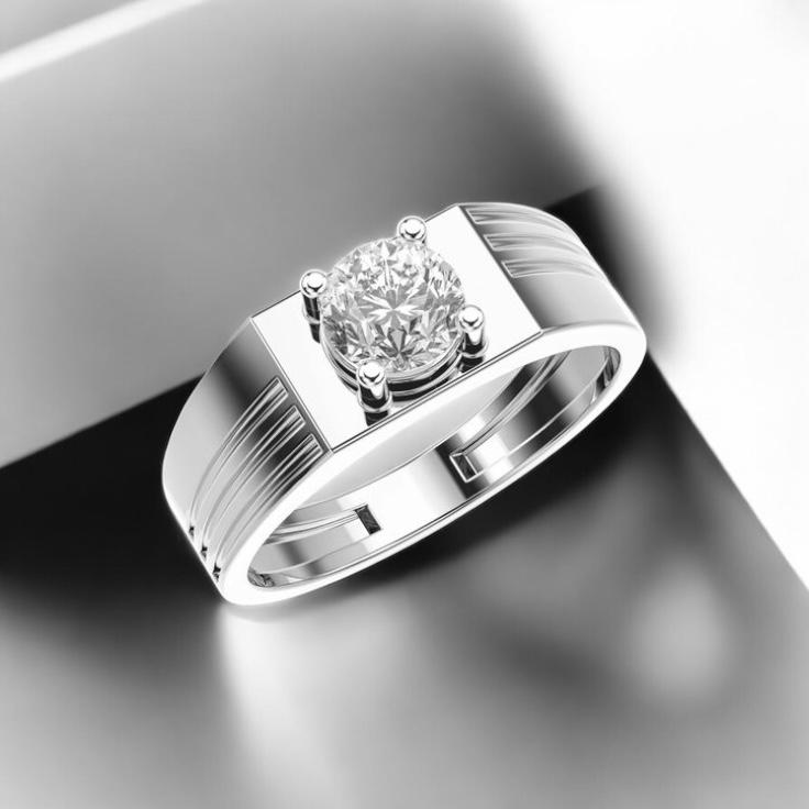 Crown Edge – Men’s Lab Grown Diamond Ring in 92.5 Sterling Silver