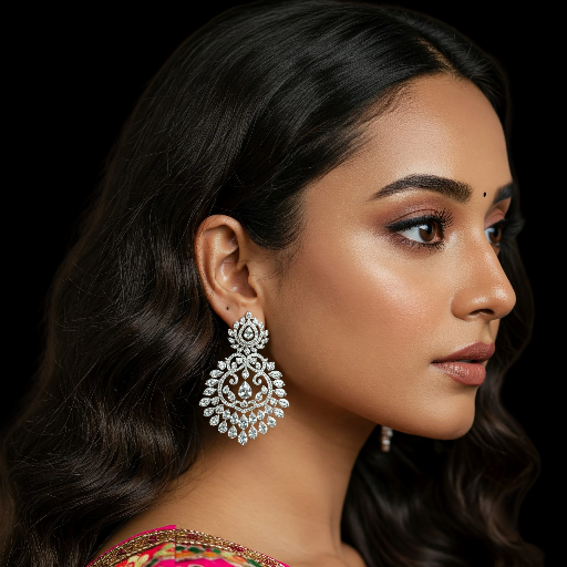Regal Aara: Heritage-Inspired Lab-Grown Diamond Earrings