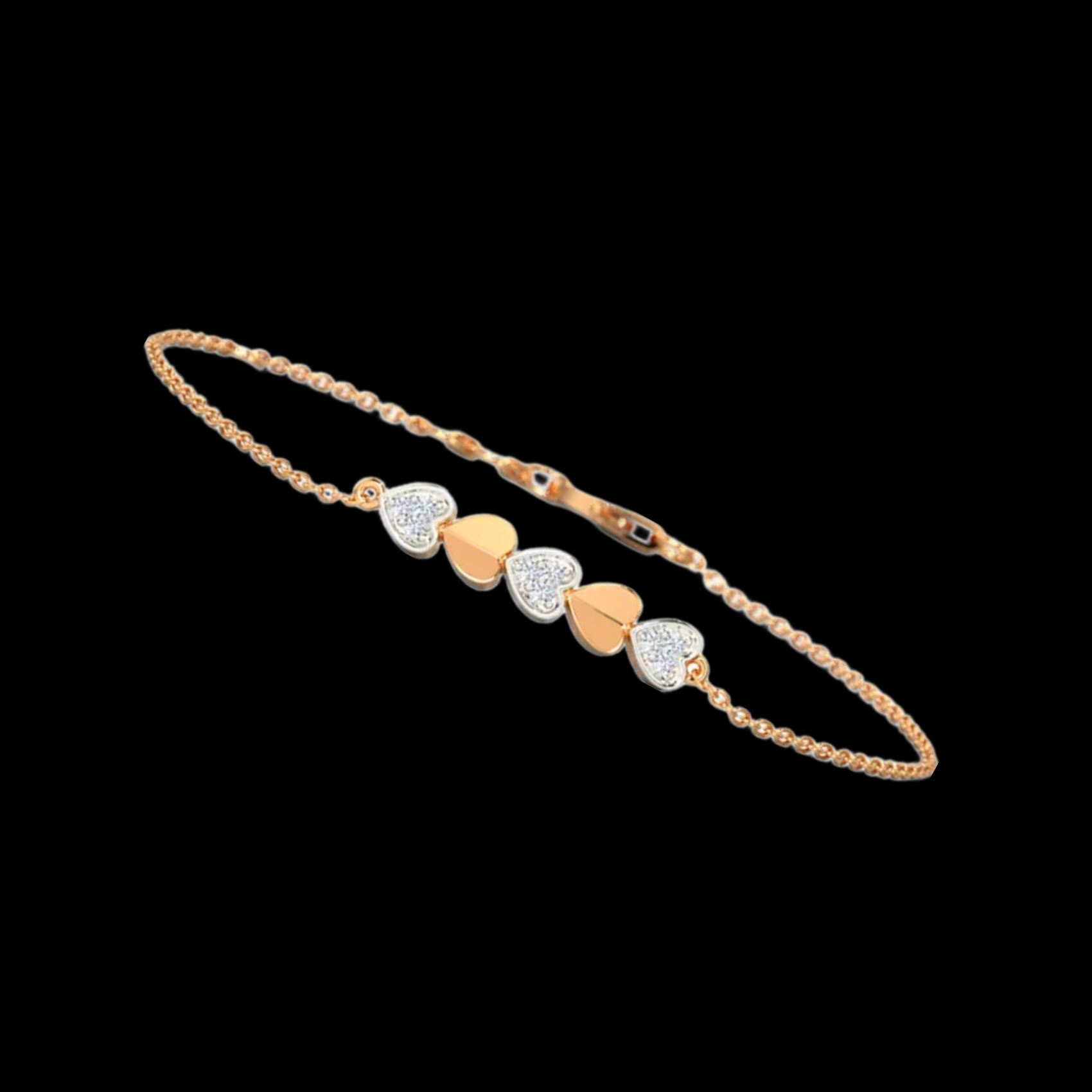 Heart Charm Diamond Bracelet