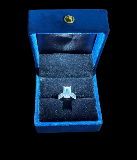 6 Carat Emerald Cut Solitaire Lab Grown Diamond Ring