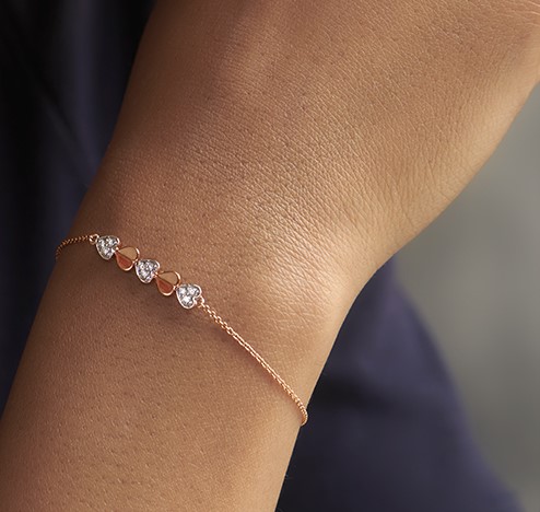 Heart Charm Diamond Bracelet