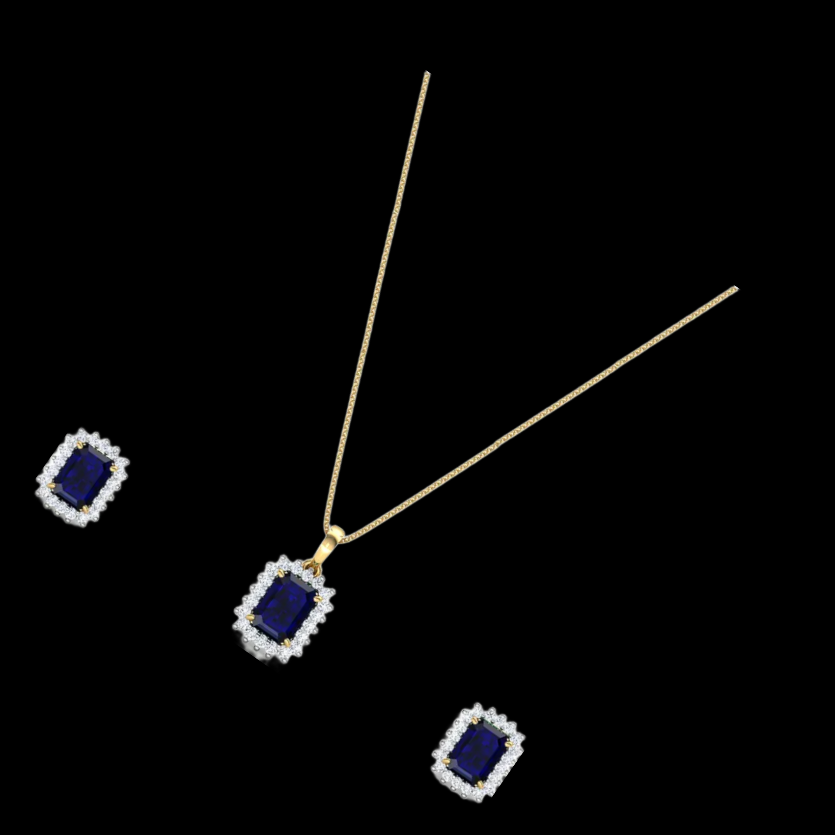 Elegant Blue Sapphire Jewelry Set