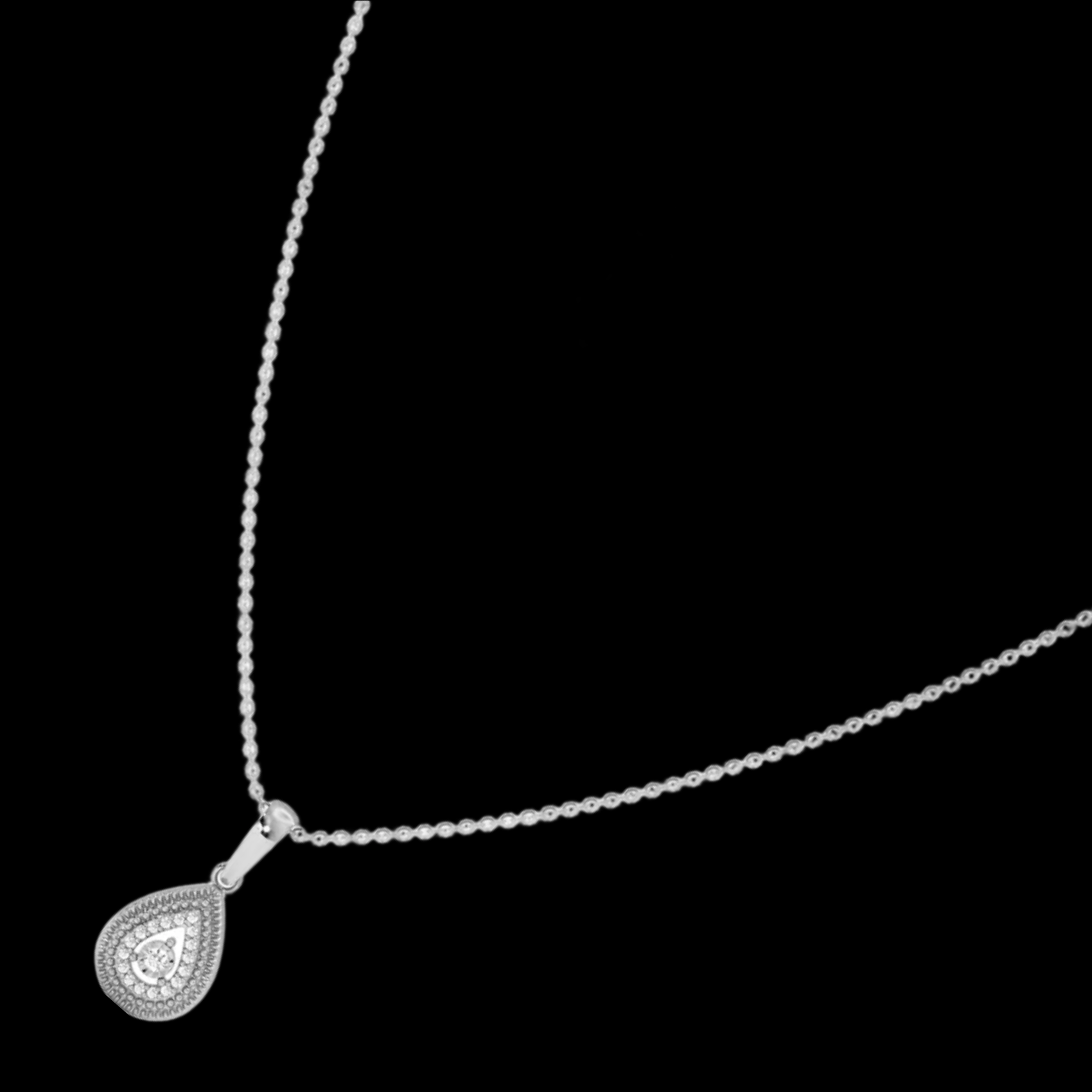 Elegant Silver Teardrop Pendant Necklace