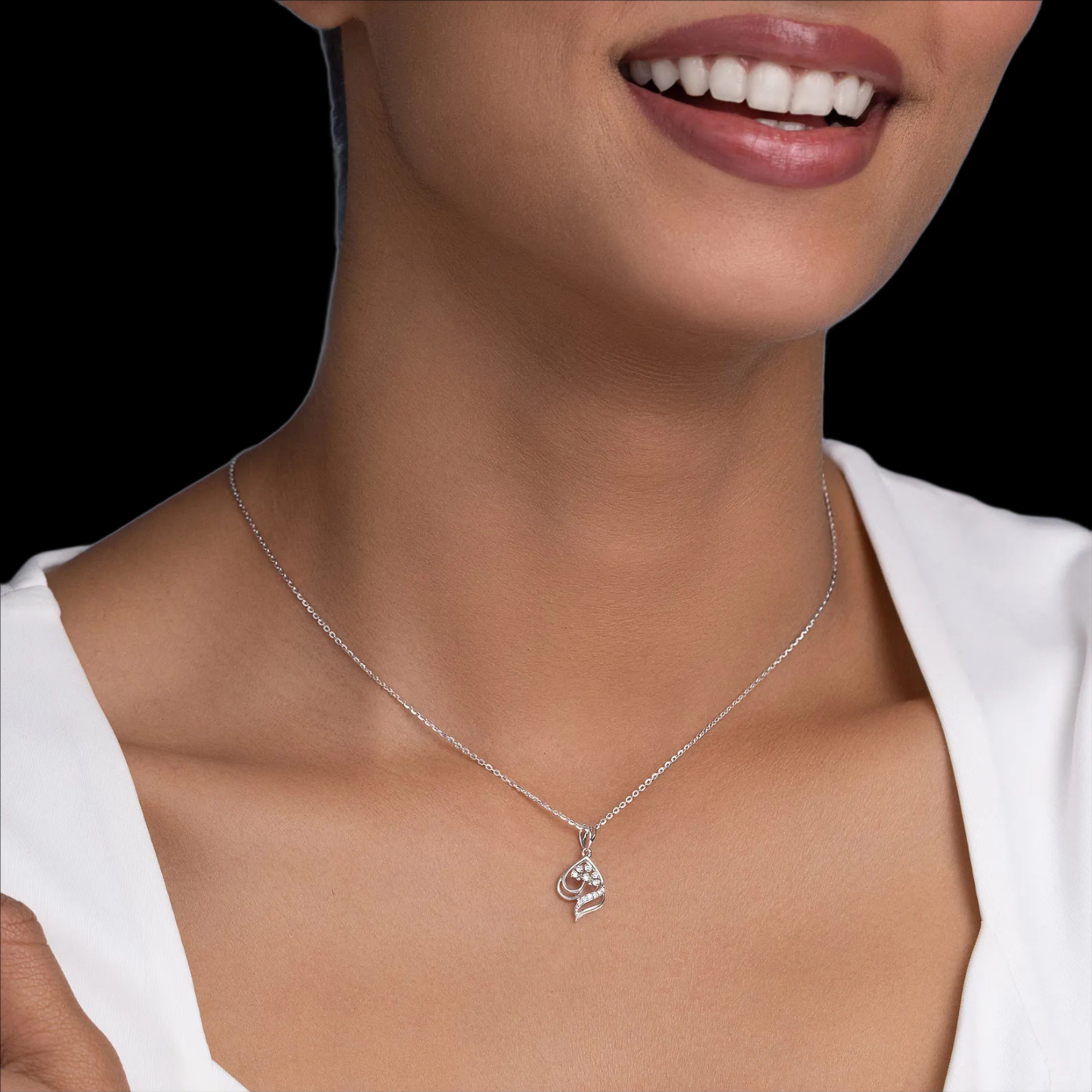 Graceful Heart Diamond Pendant