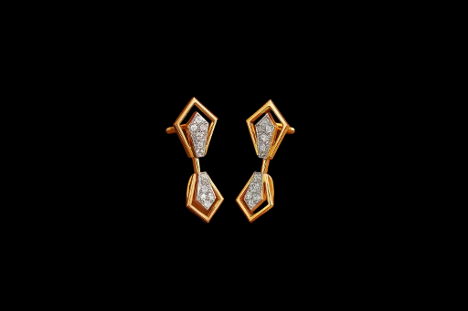 Geometric Dual Diamond Lab Grown Earrings