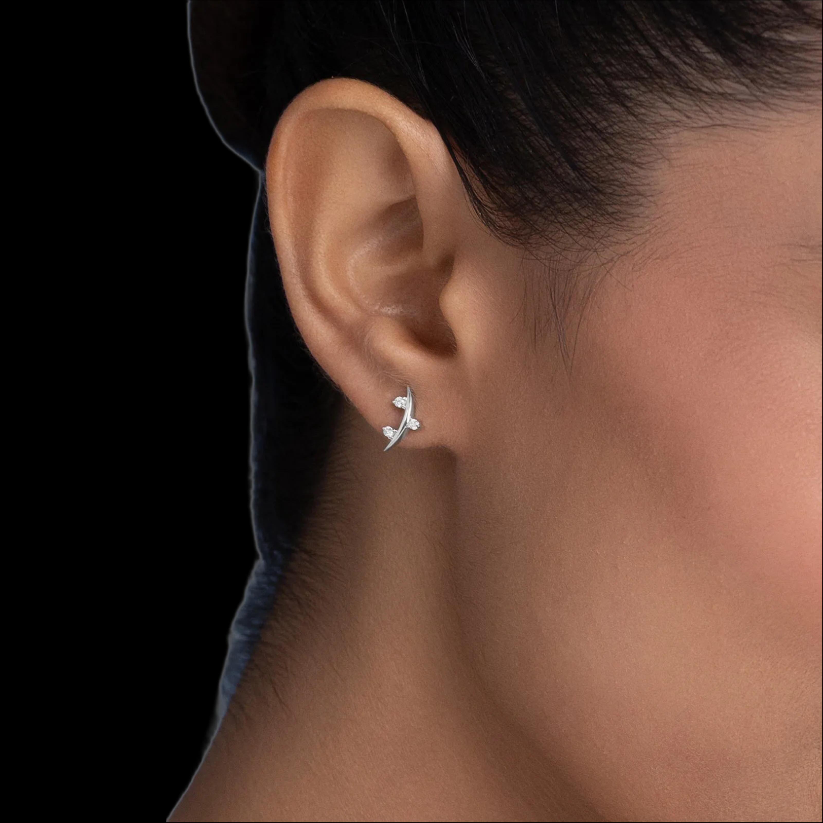 Silver Leaf Stud Earrings