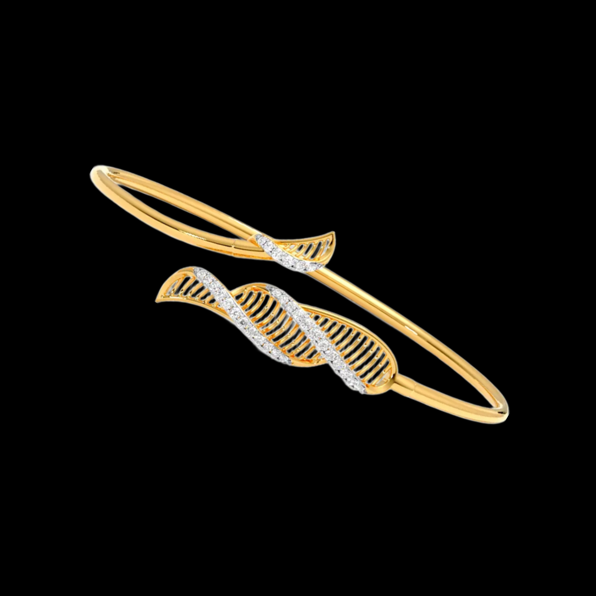 Leaf Twist Diamond Bracelet