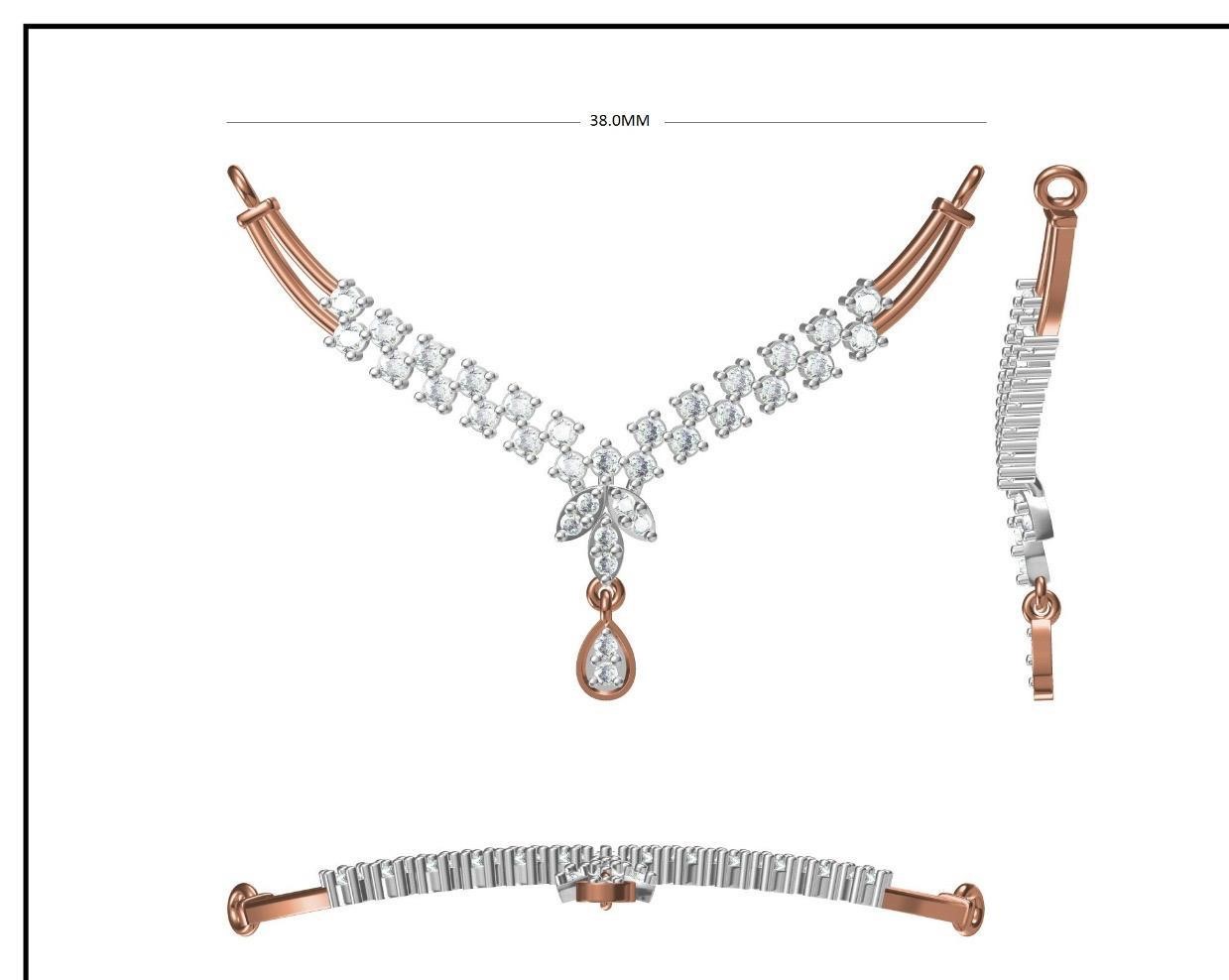 Graceful Spark Diamond Mangalsutra Pendant