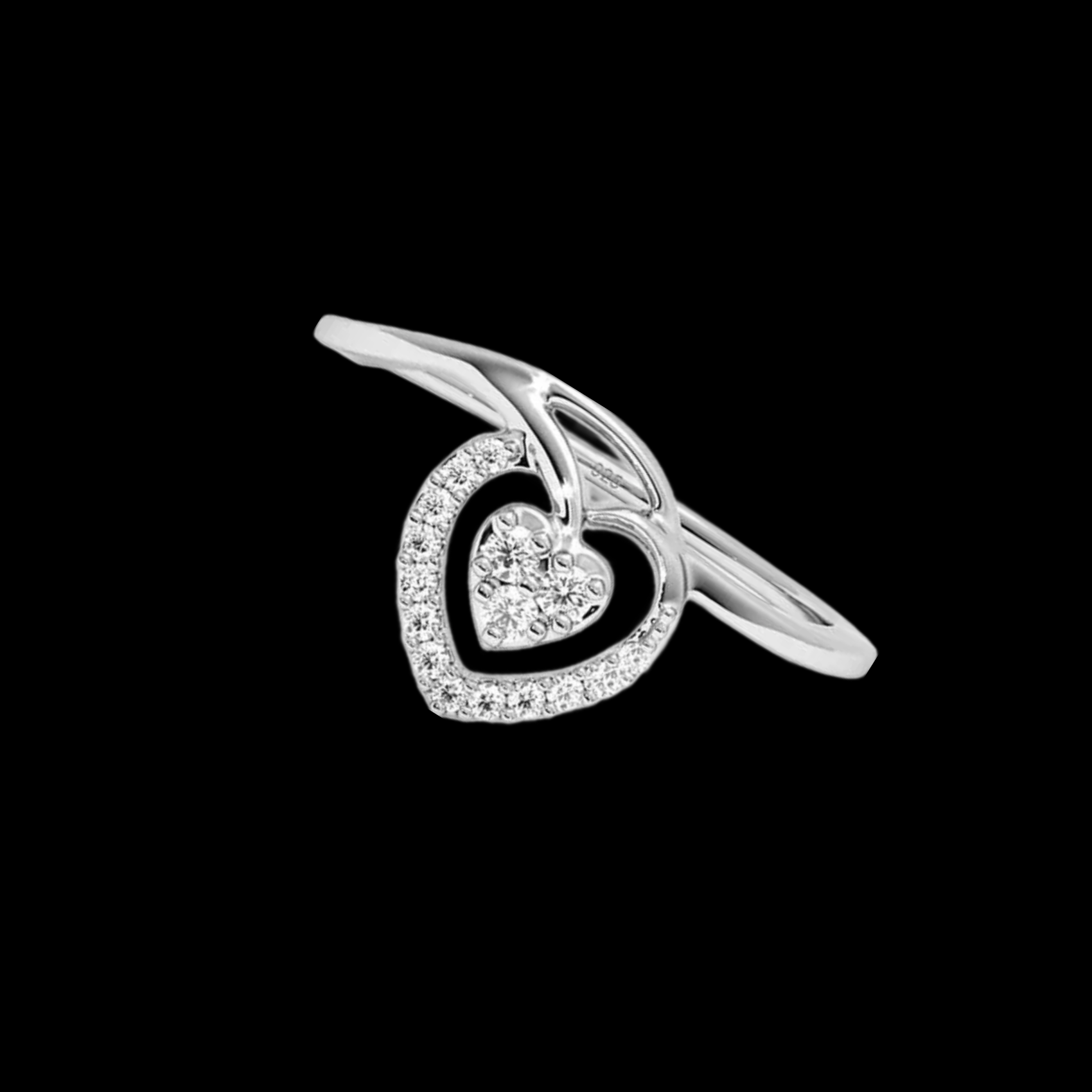 Double Heart Diamond Ring