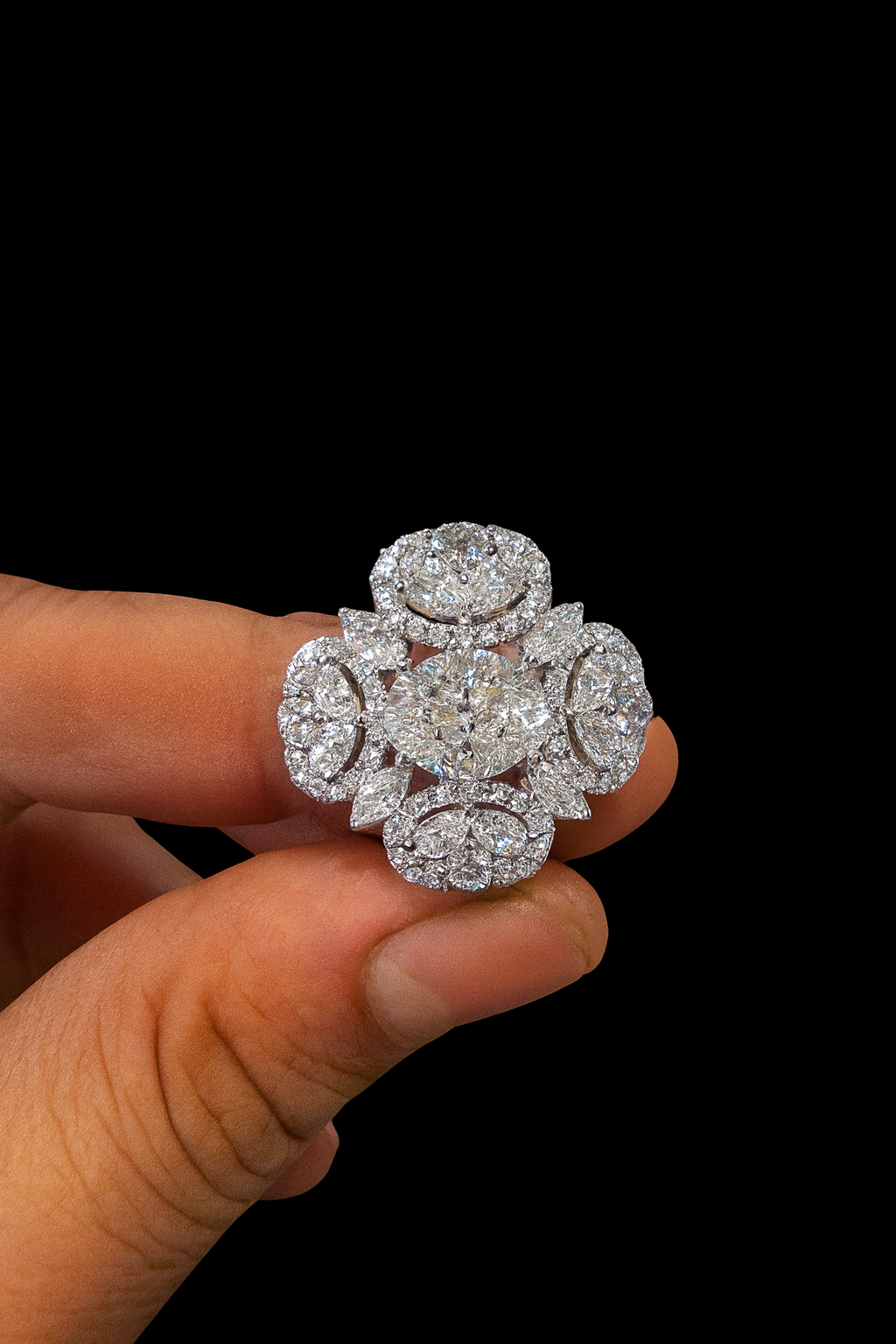 Diamond Cluster Ring