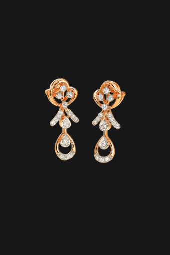 Rose Gold Diamond Drop Earrings