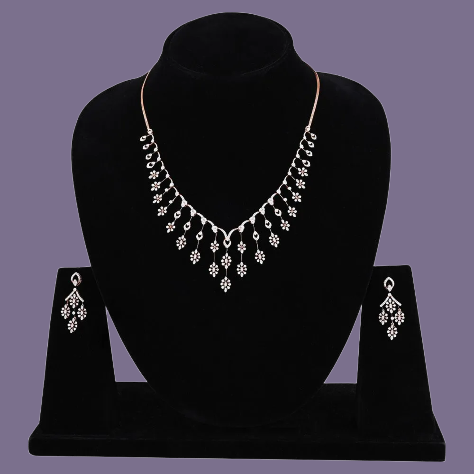 Floral Cascade Diamond Set