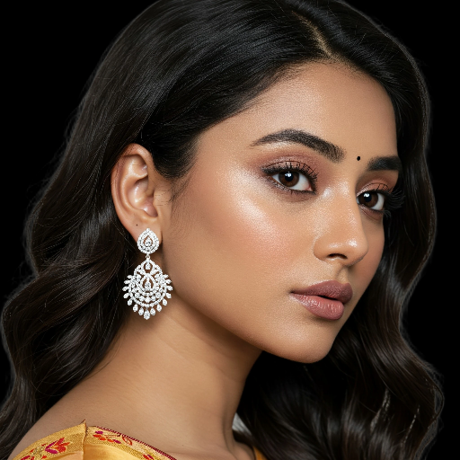 Radiance Royale: Silver 925 Lab-Grown Diamond Earrings