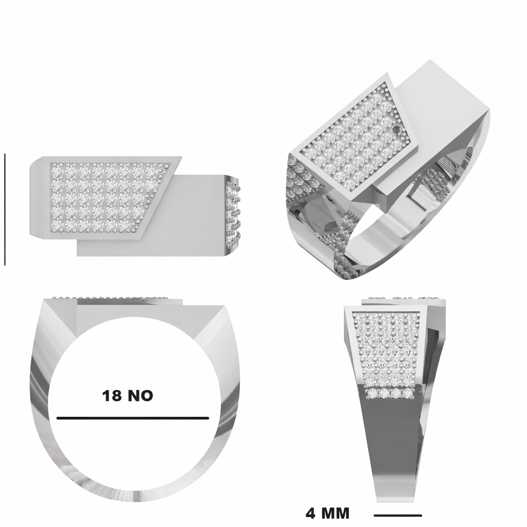 Modern Geometric Lab Grown Diamond Men’s Ring