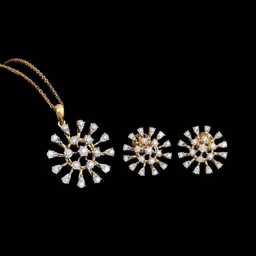 Stunning Lab grown pendant and earrings combination