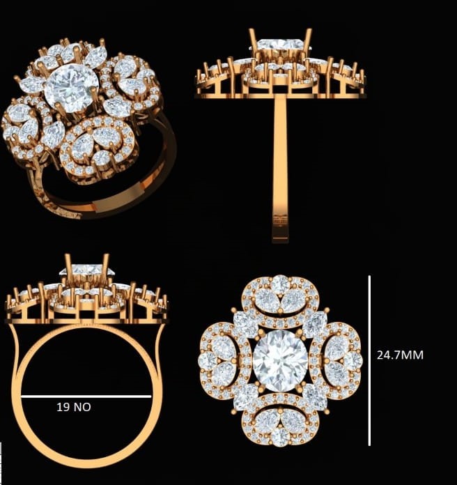 Diamond Cluster Ring