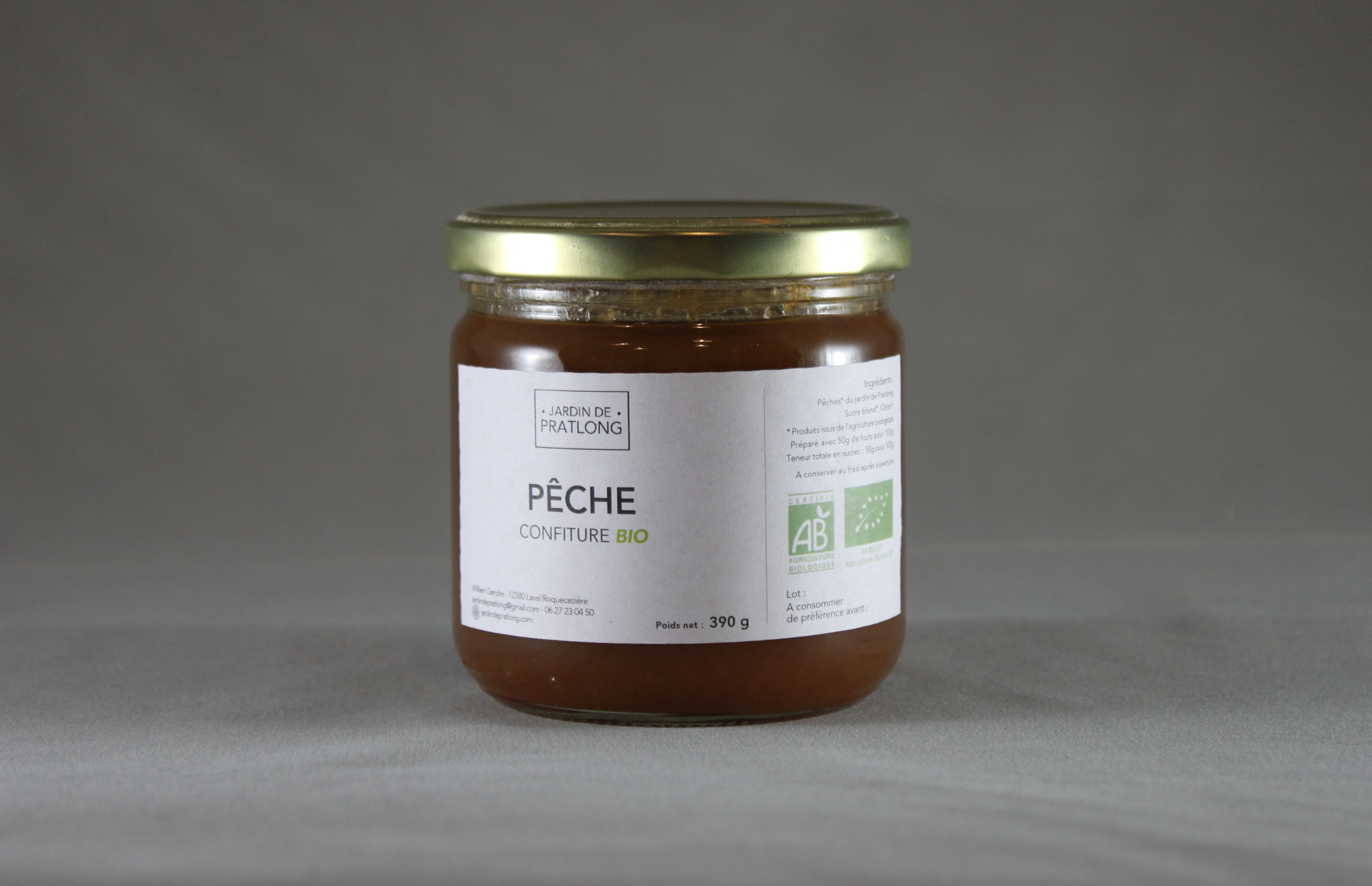 Confiture de pêche BIO