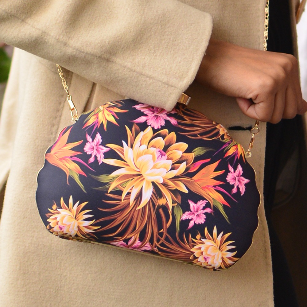 Floral Print Clutch Bag