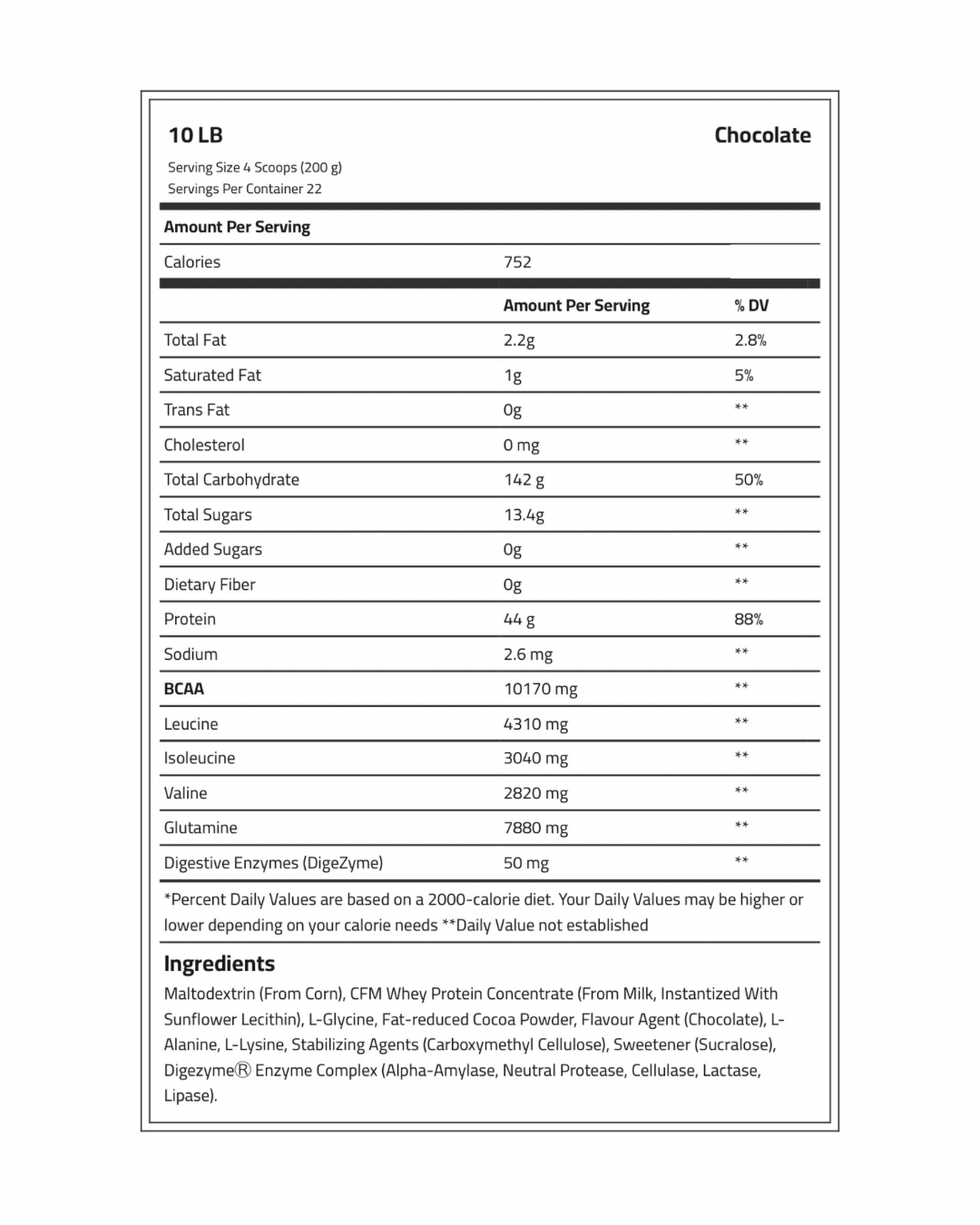 bodybuilder mass gainer 10lb