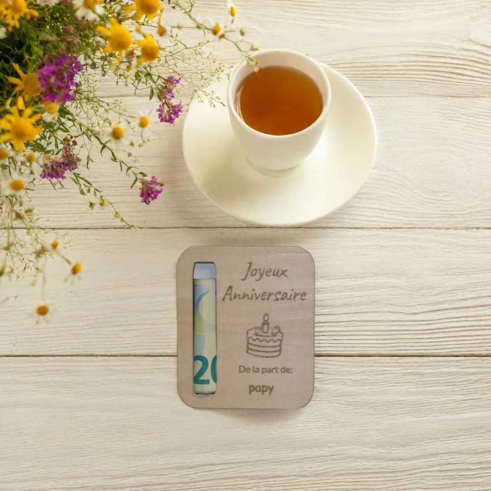 Carte cadeau en bois