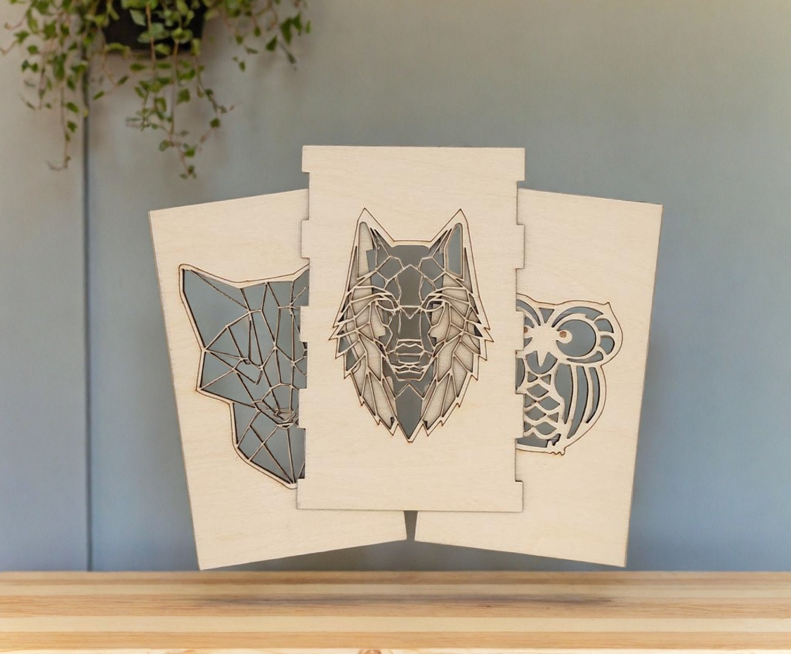  Panneaux  pour lanterne déco "Animal"