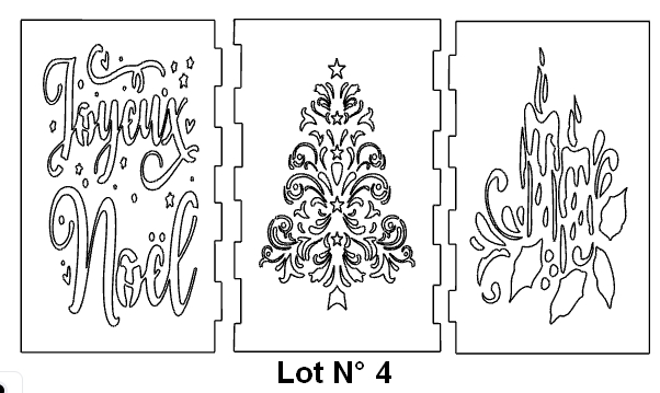  Panneaux pour lanterne déco "Noël"