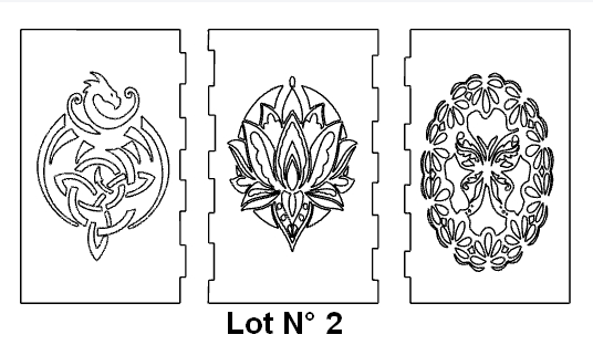  Panneaux  pour lanterne déco "Zen"