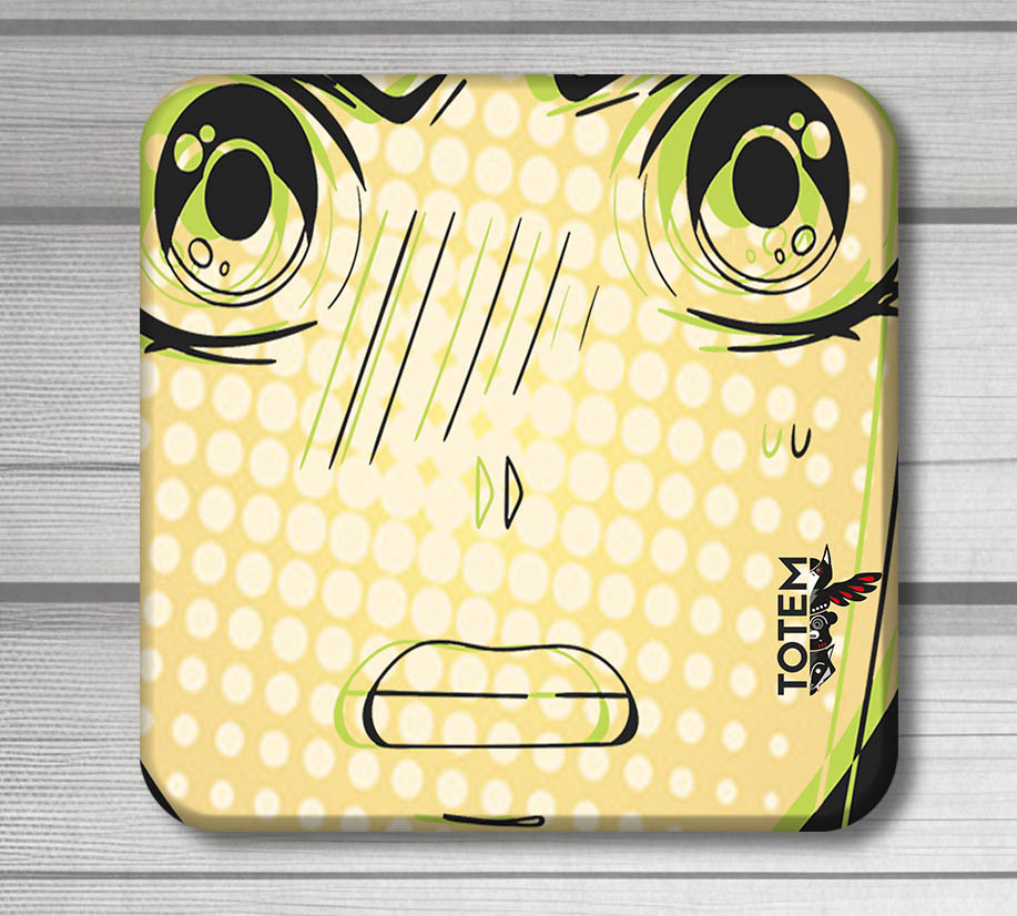 4 acrylic drink coasters with an anime eye theme