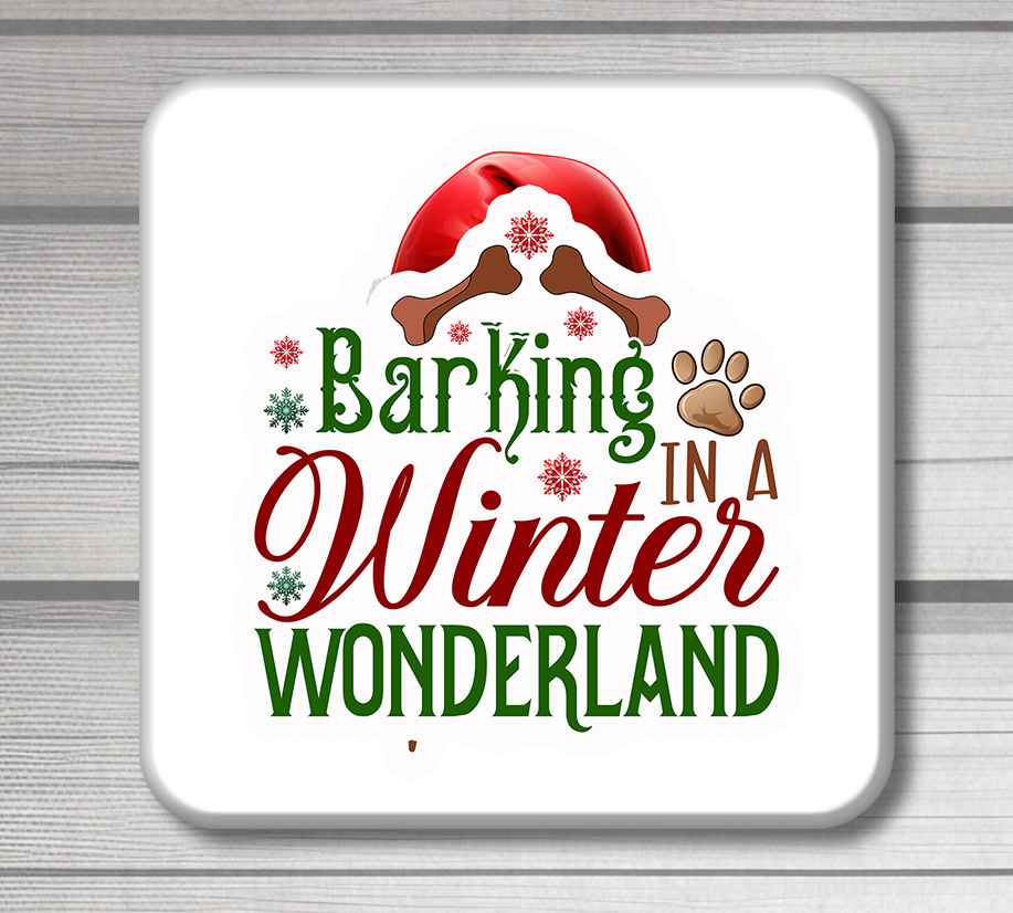 Christmas Dog-Themed acrylic coasters