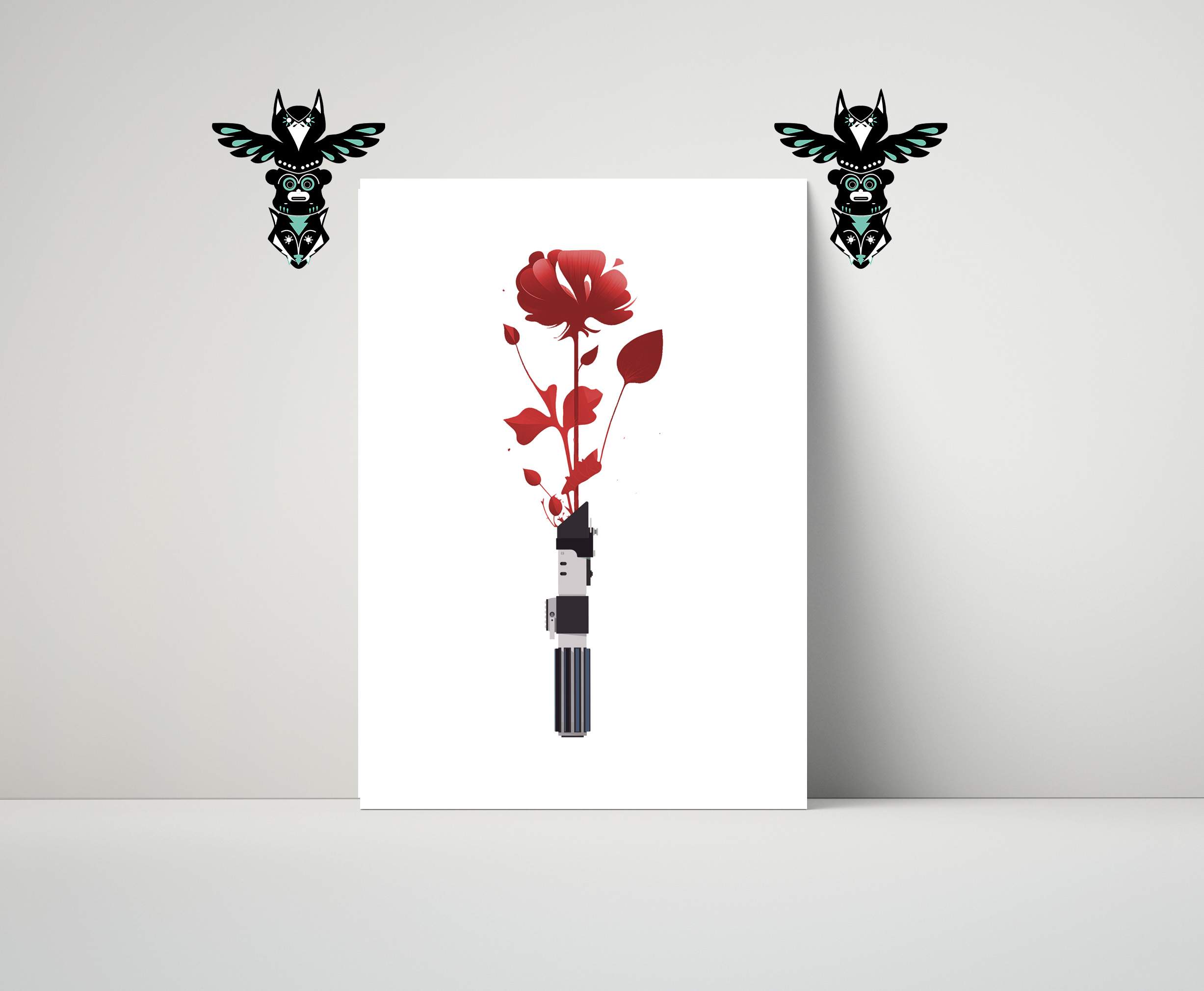 Floral Lightsaber Art Print