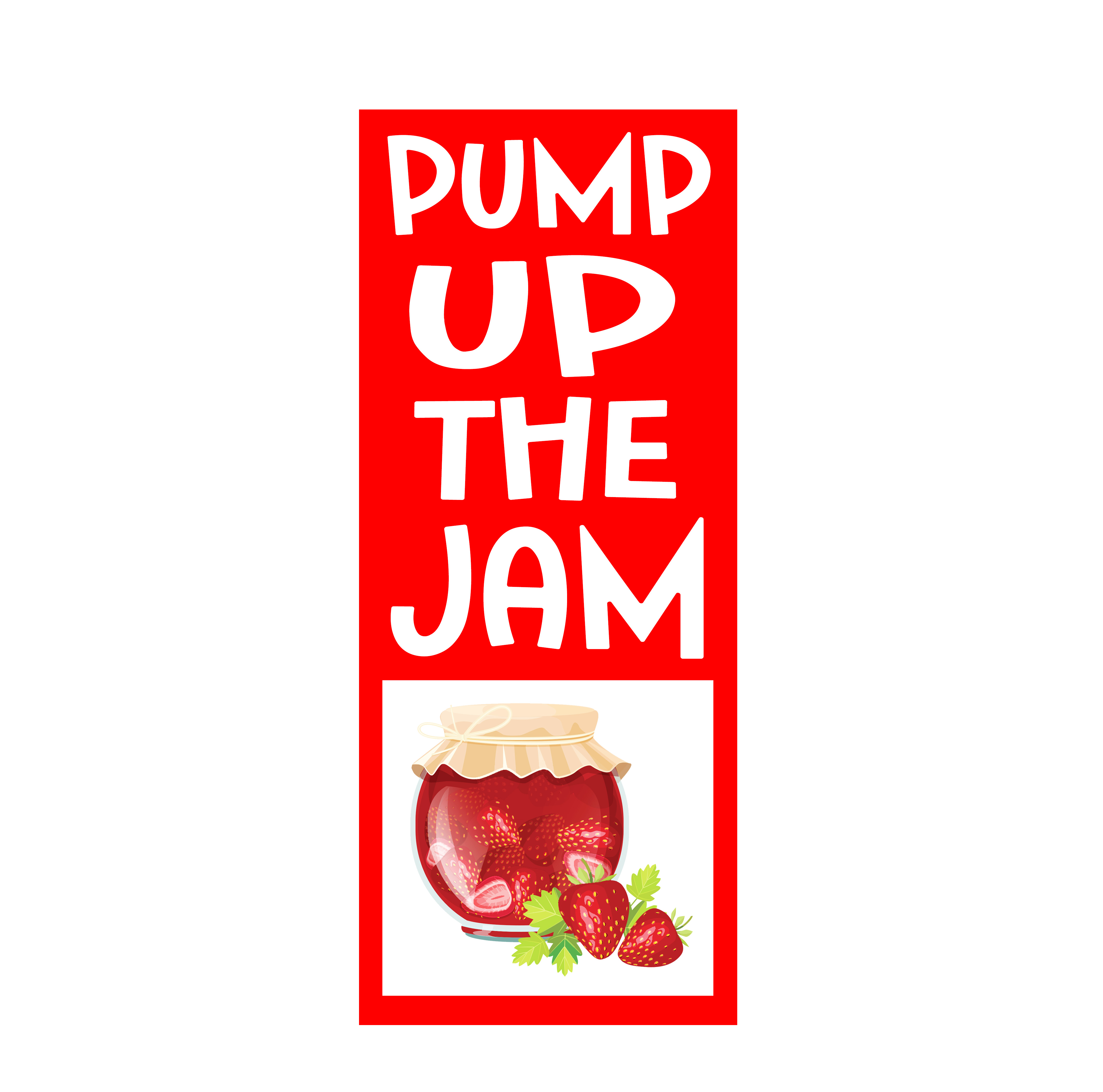 Fun 'pump up the jam' themed adhesive wall mural