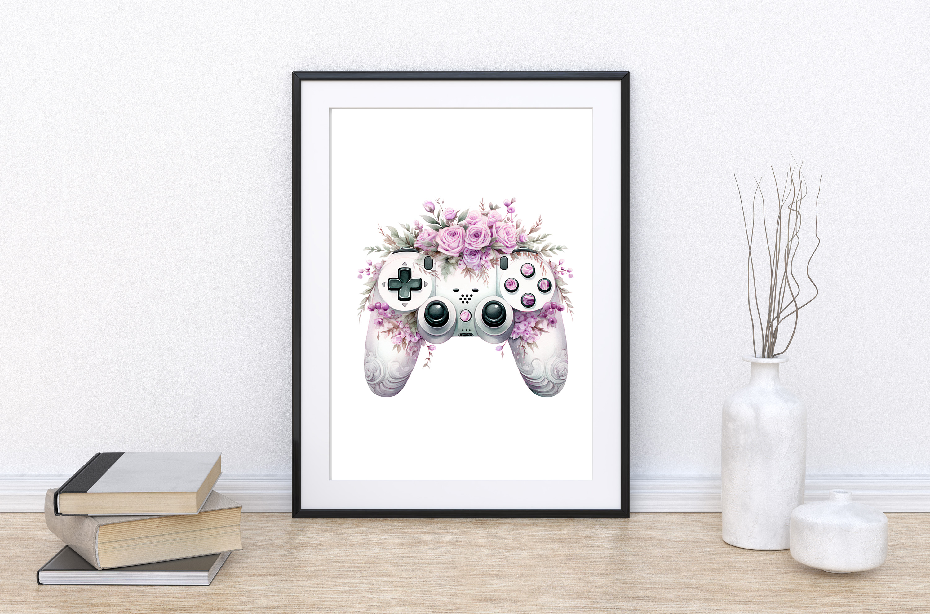 floral game controller print