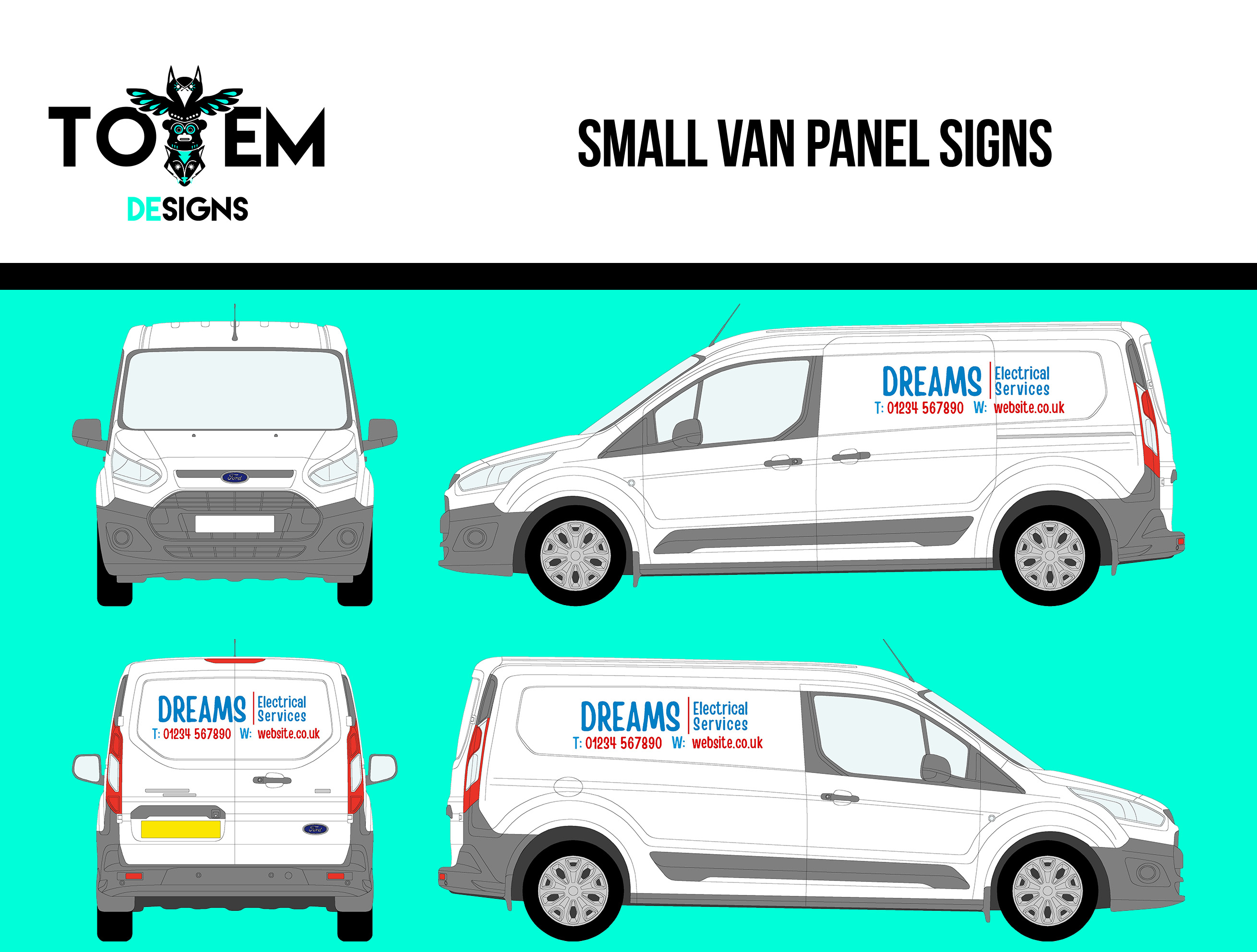 Small van sign kit - sign writing for panel signs - van signs design