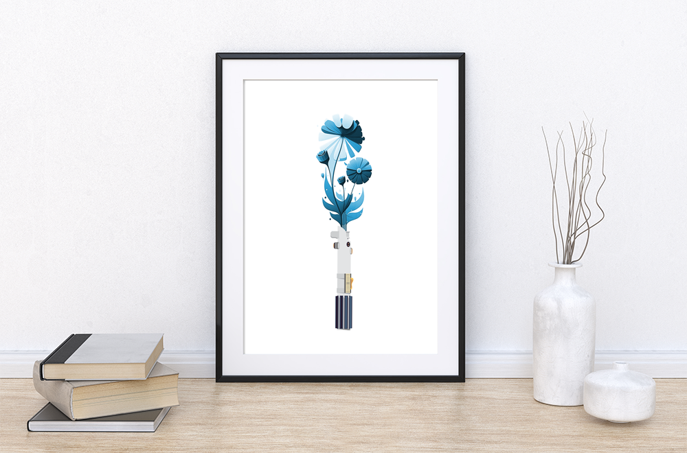 Floral Lightsaber Art Print