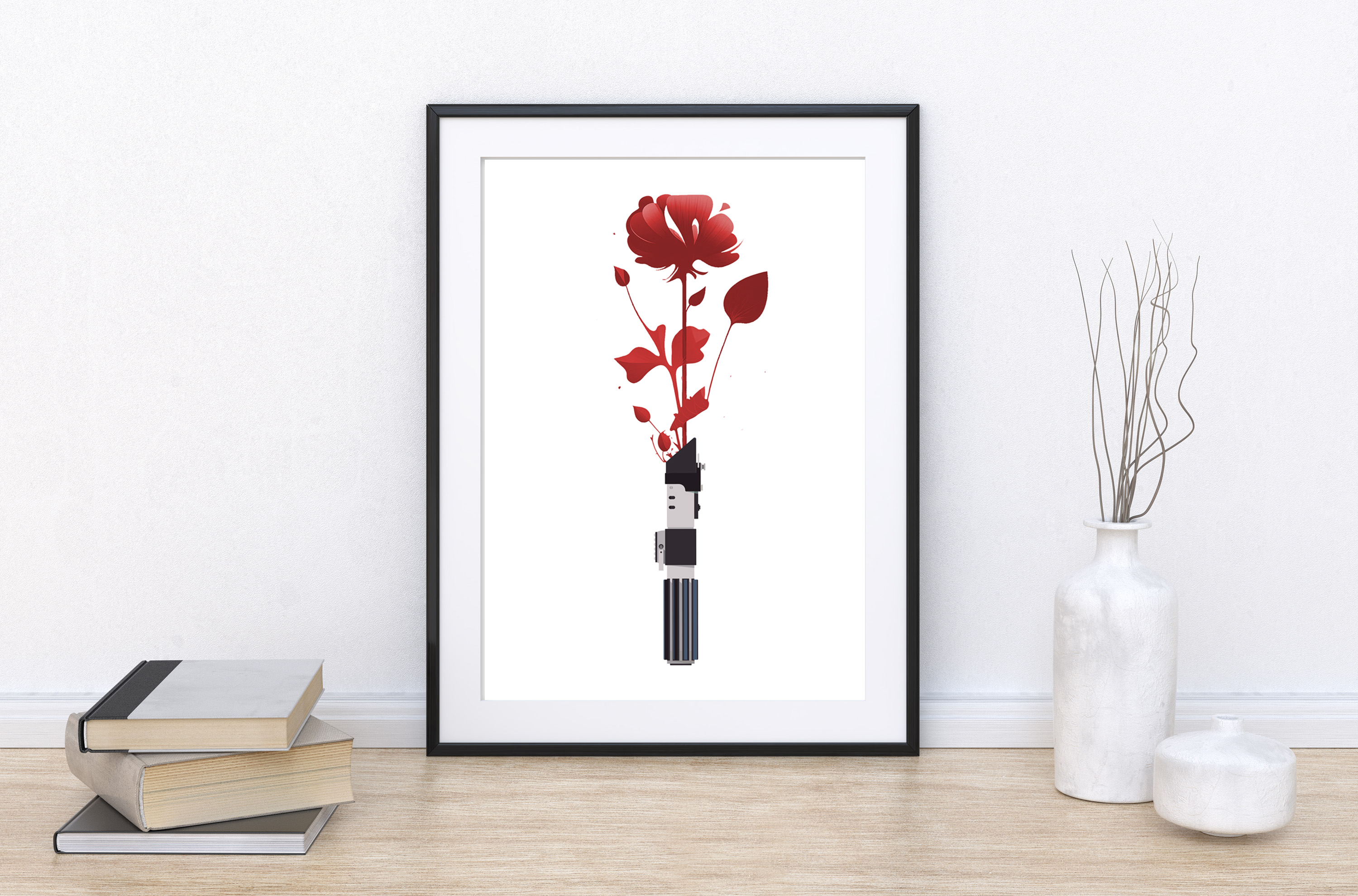 Floral Lightsaber Art Print