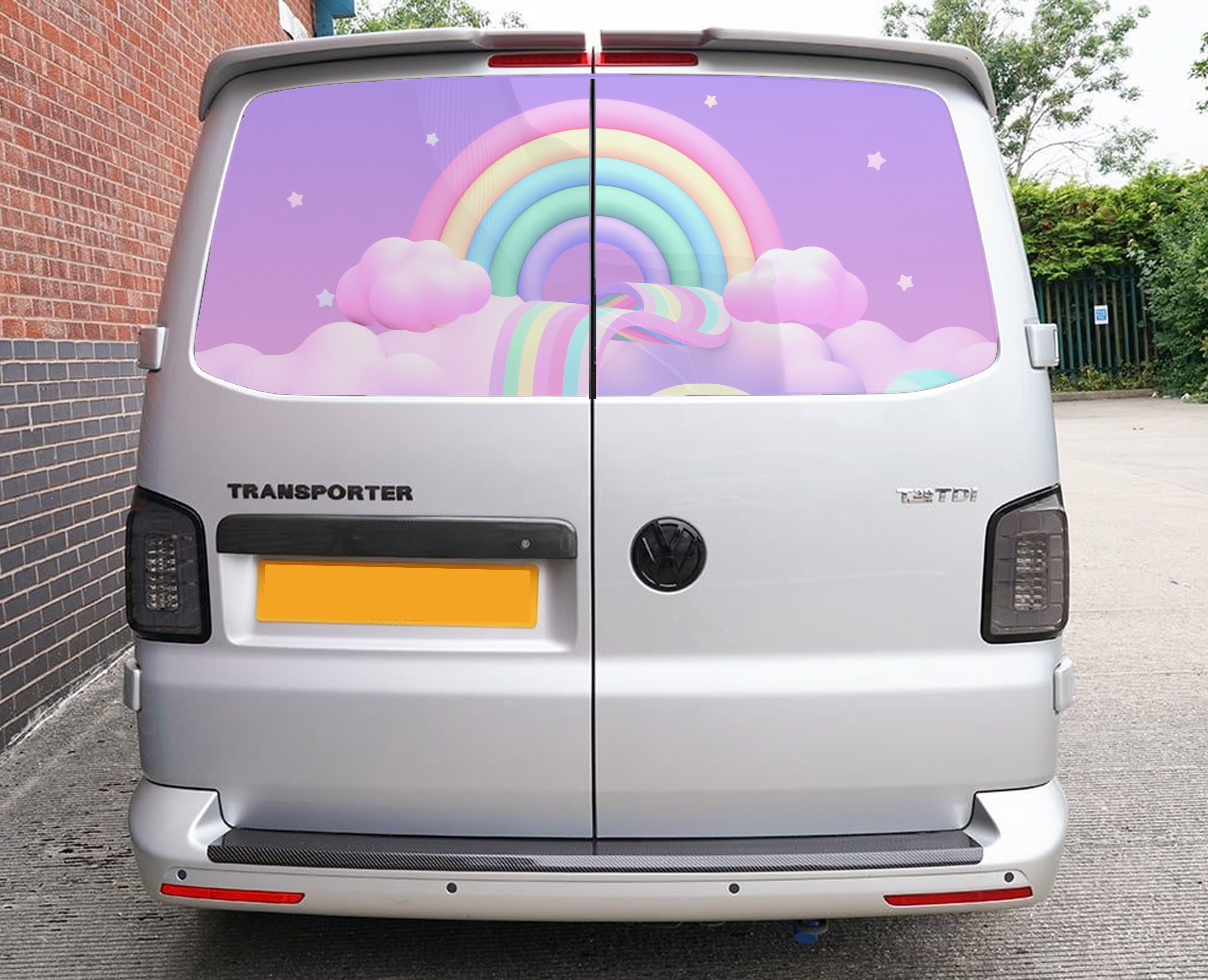 Rainbow themed panel wrap sticker