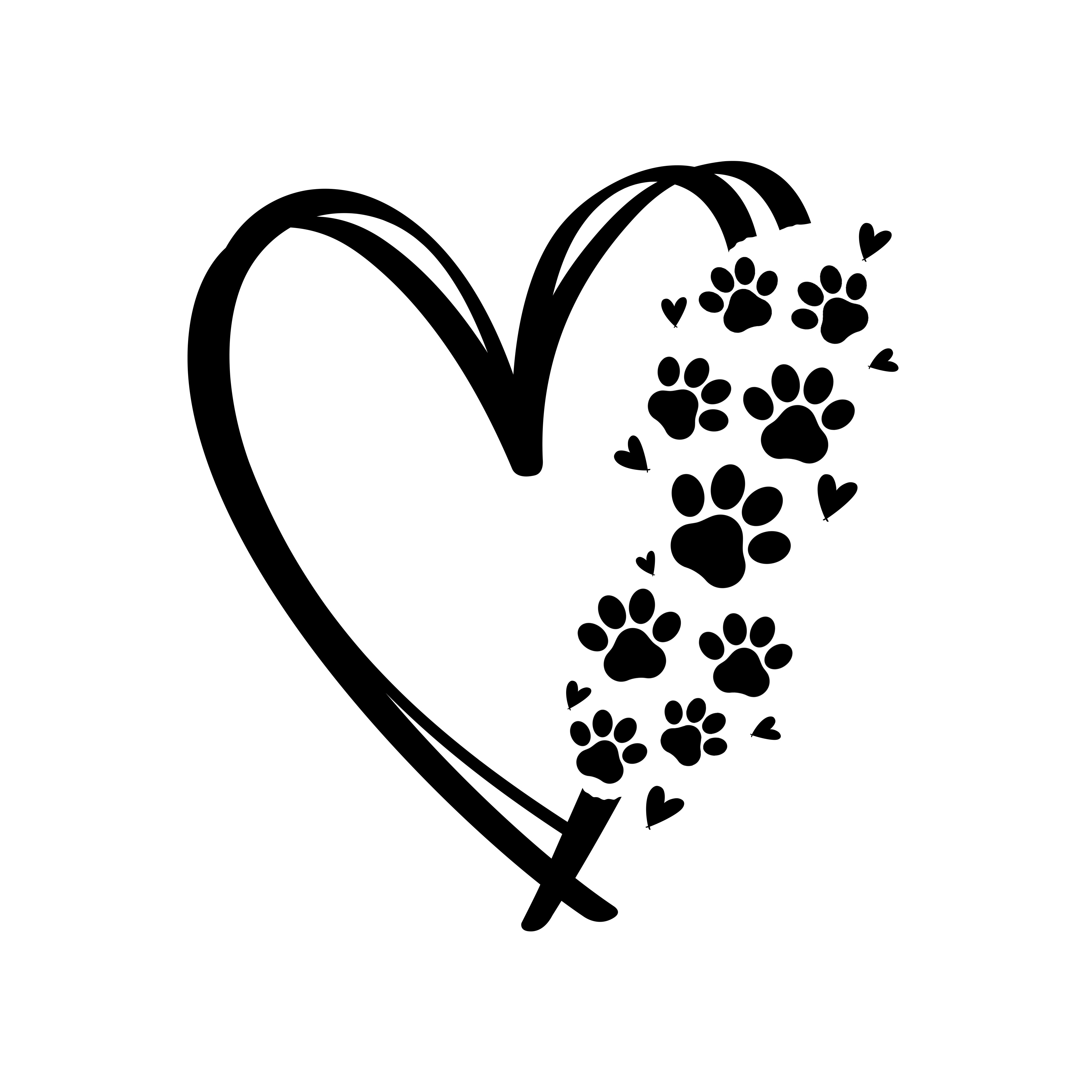 Heart and Paw Print vehicle sticker