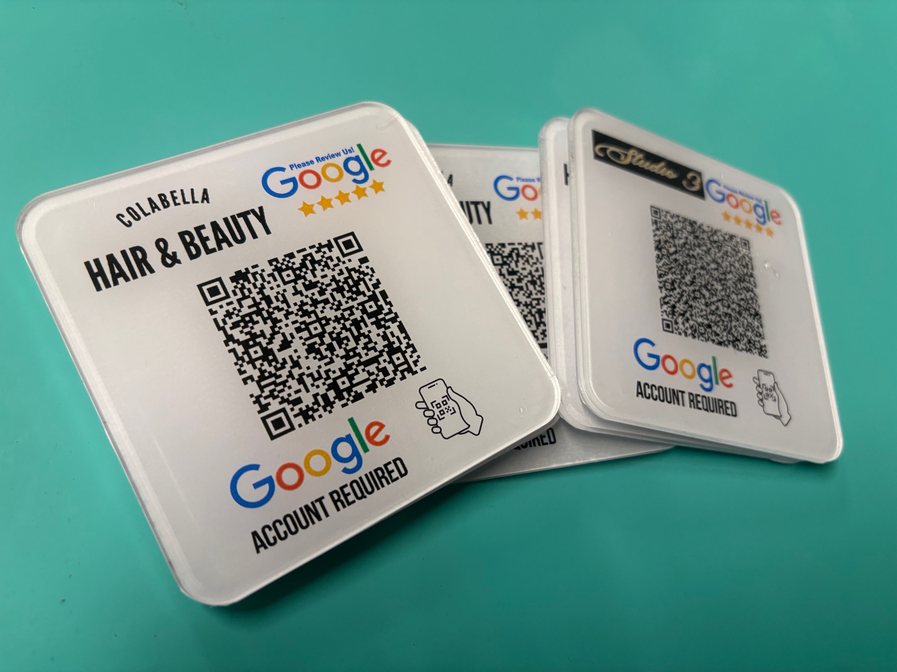Google Review QR link acrylic drink Coasters
