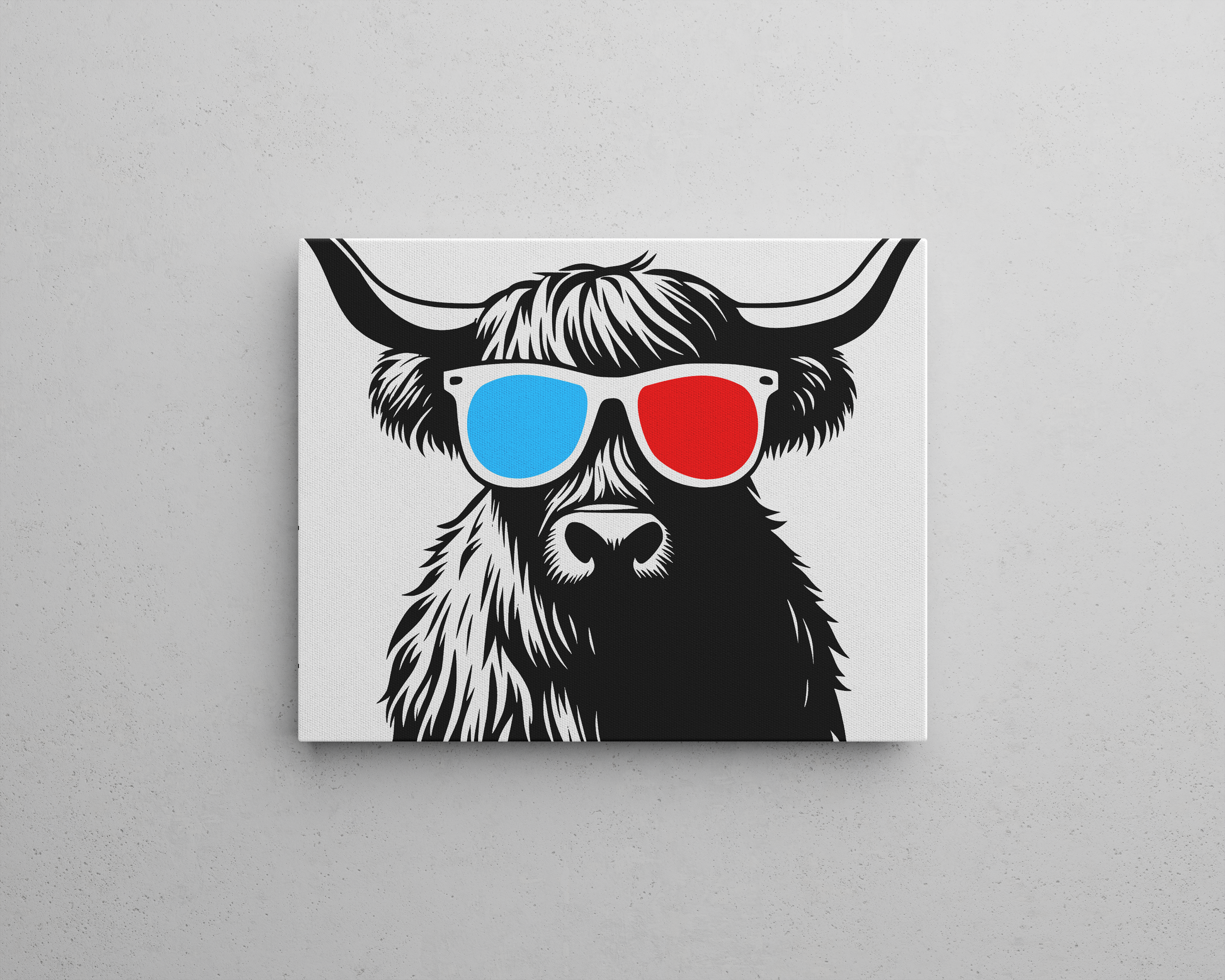 Highland Cow 3D Glasses Print